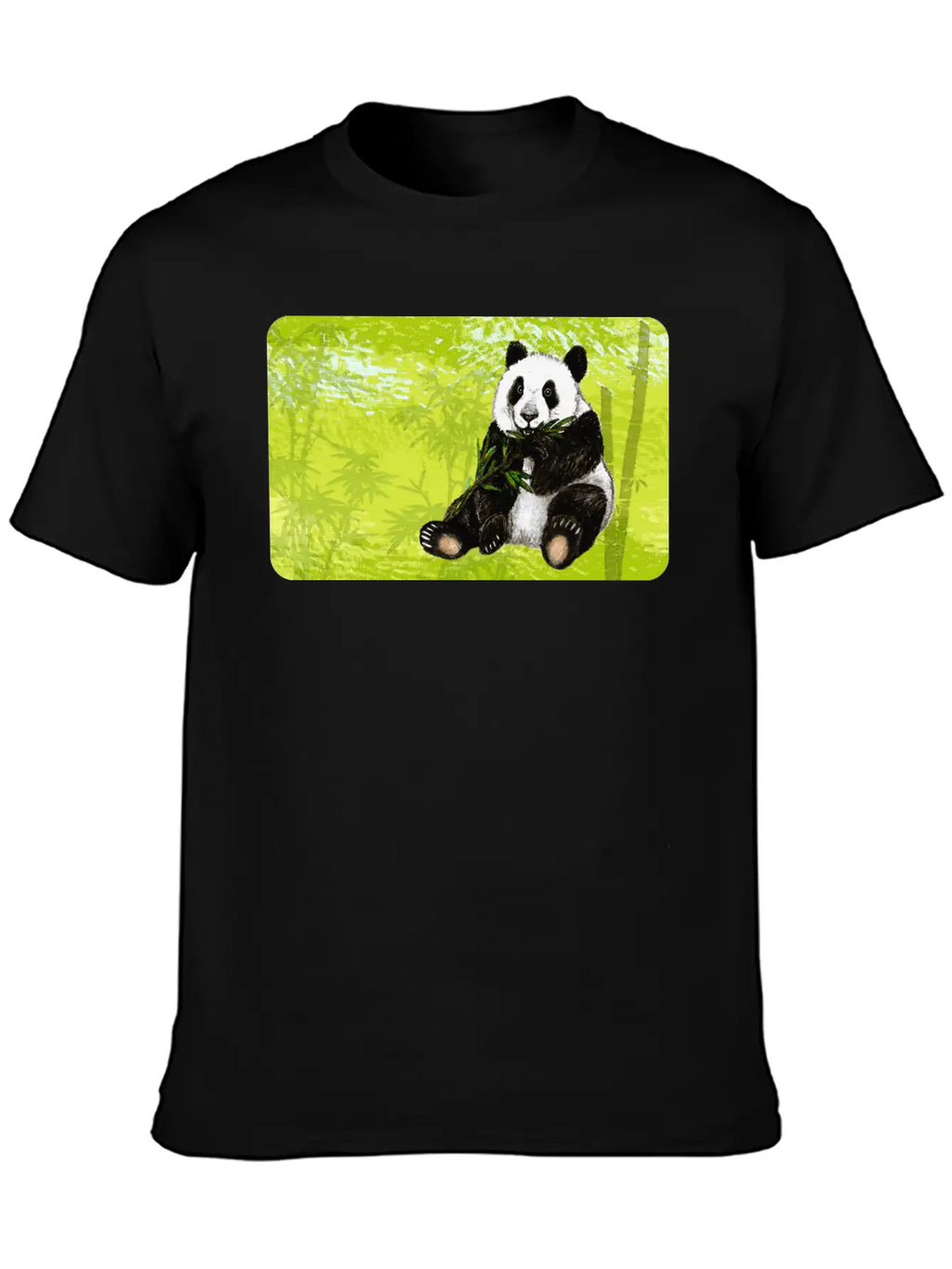 Cute Panda Bear With Bamboo - Design For Kids Classic Fit Graphic Tee For Daily Comfort – Unisex Cotton Shirt