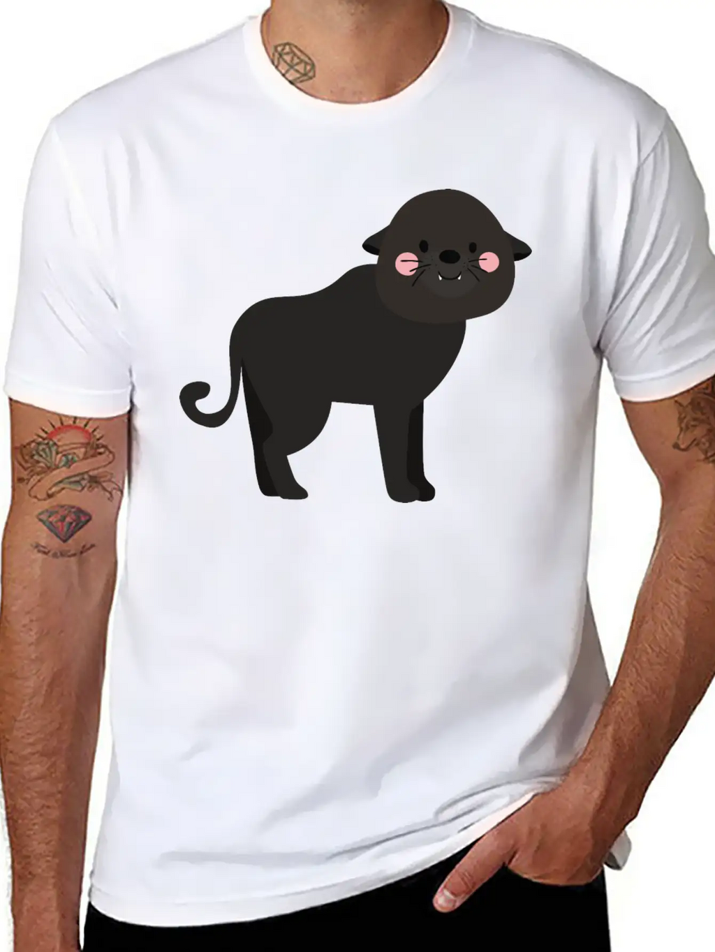 Cute Panther Unisex Casual T-Shirt – Clean Design For Daily Comfort