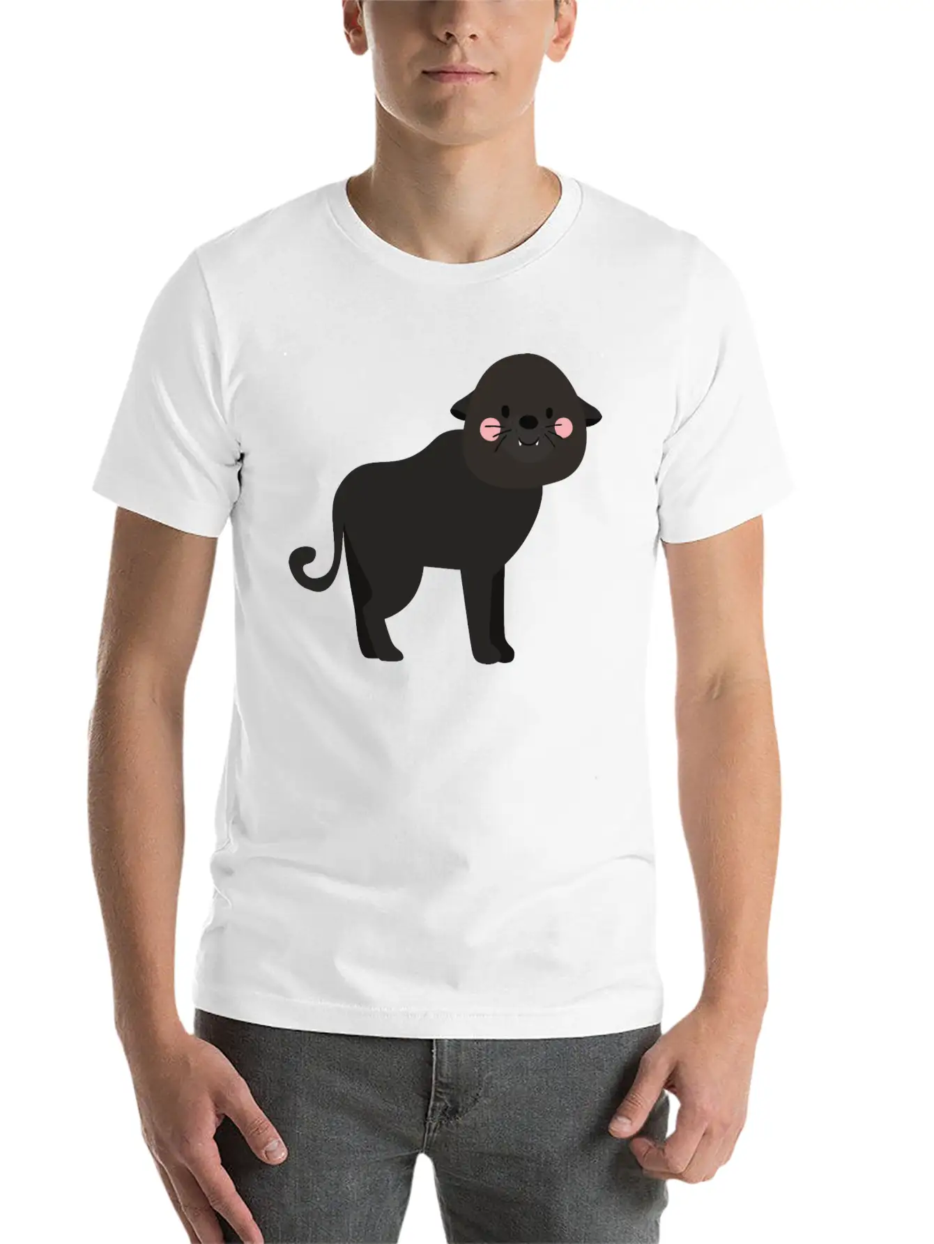 Cute Panther Unisex Casual T-Shirt – Clean Design For Daily Comfort