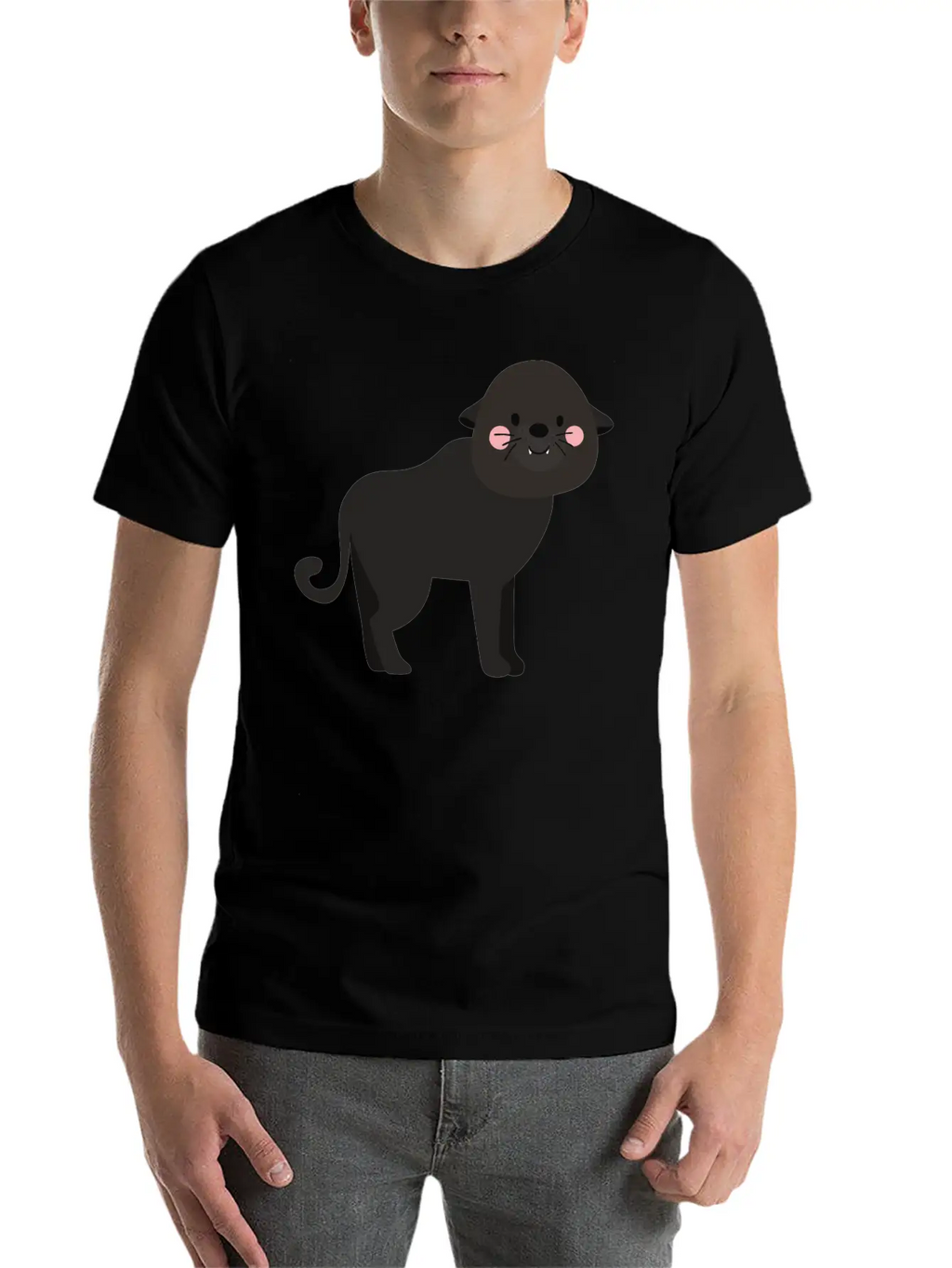 Cute Panther Unisex Casual T-Shirt – Clean Design For Daily Comfort