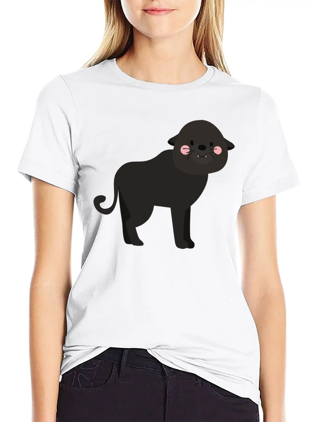 Cute Panther Unisex Casual T-Shirt – Clean Design For Daily Comfort