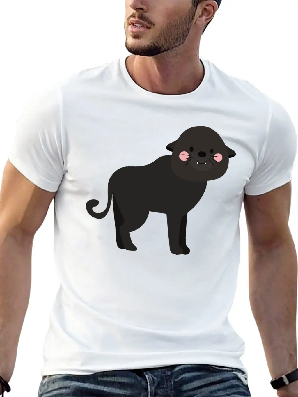 Cute Panther Unisex Casual T-Shirt – Clean Design For Daily Comfort