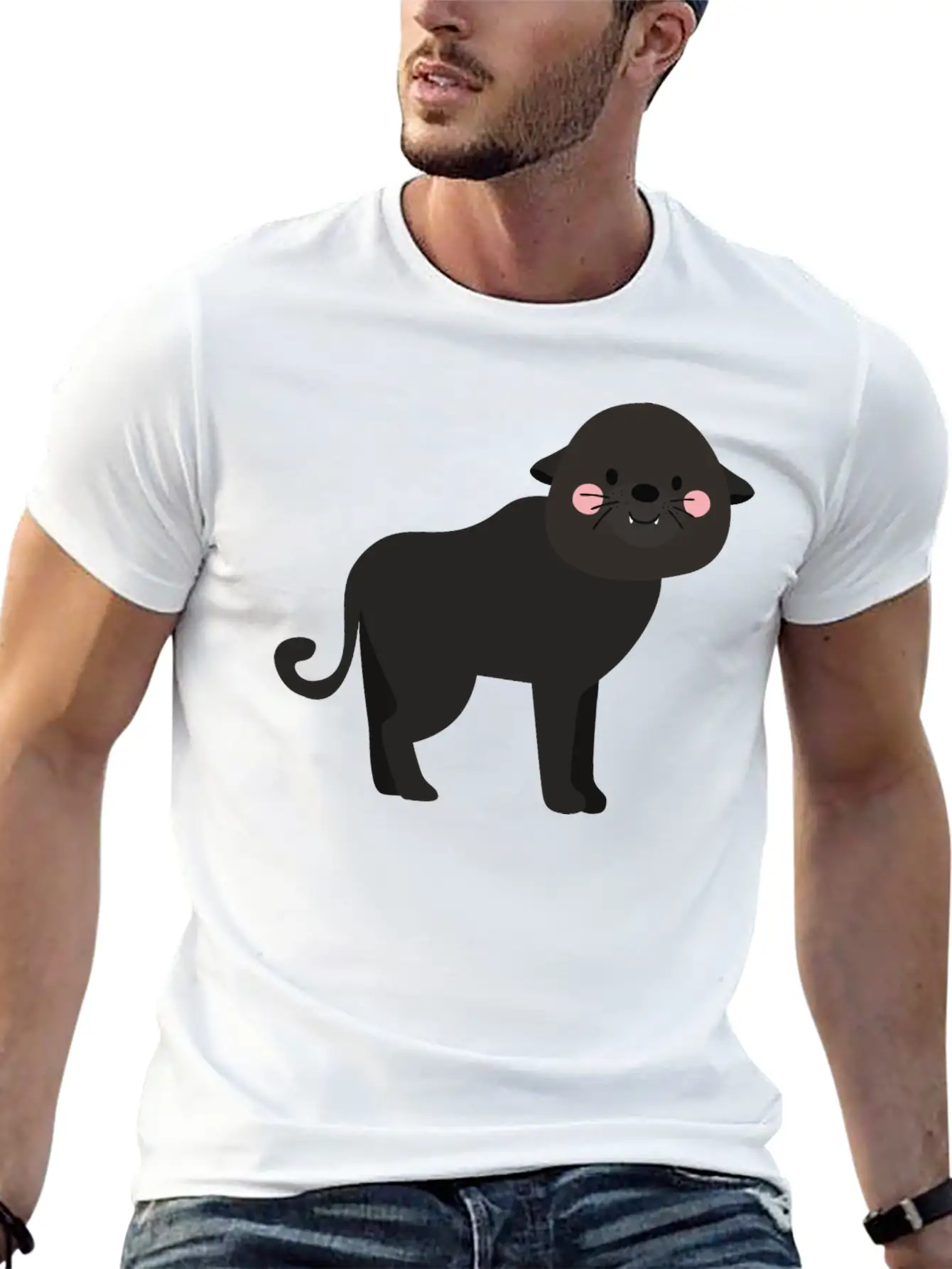 Cute Panther Unisex Casual T-Shirt – Clean Design For Daily Comfort