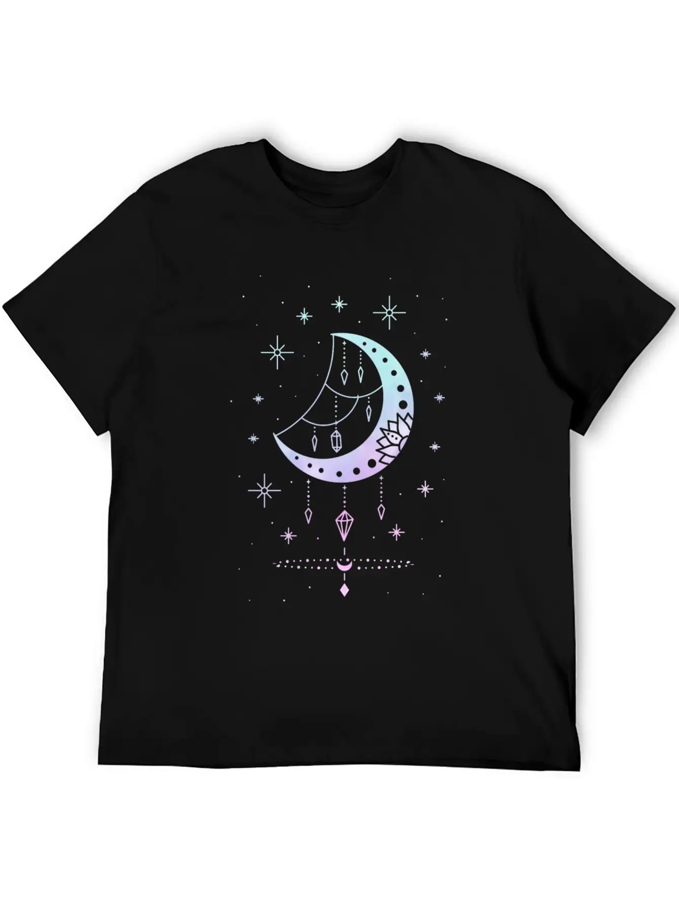 Cute Pastel Goth Moon Witchy Crescent Breathable Soft Cotton T-Shirt – Timeless Casual Look