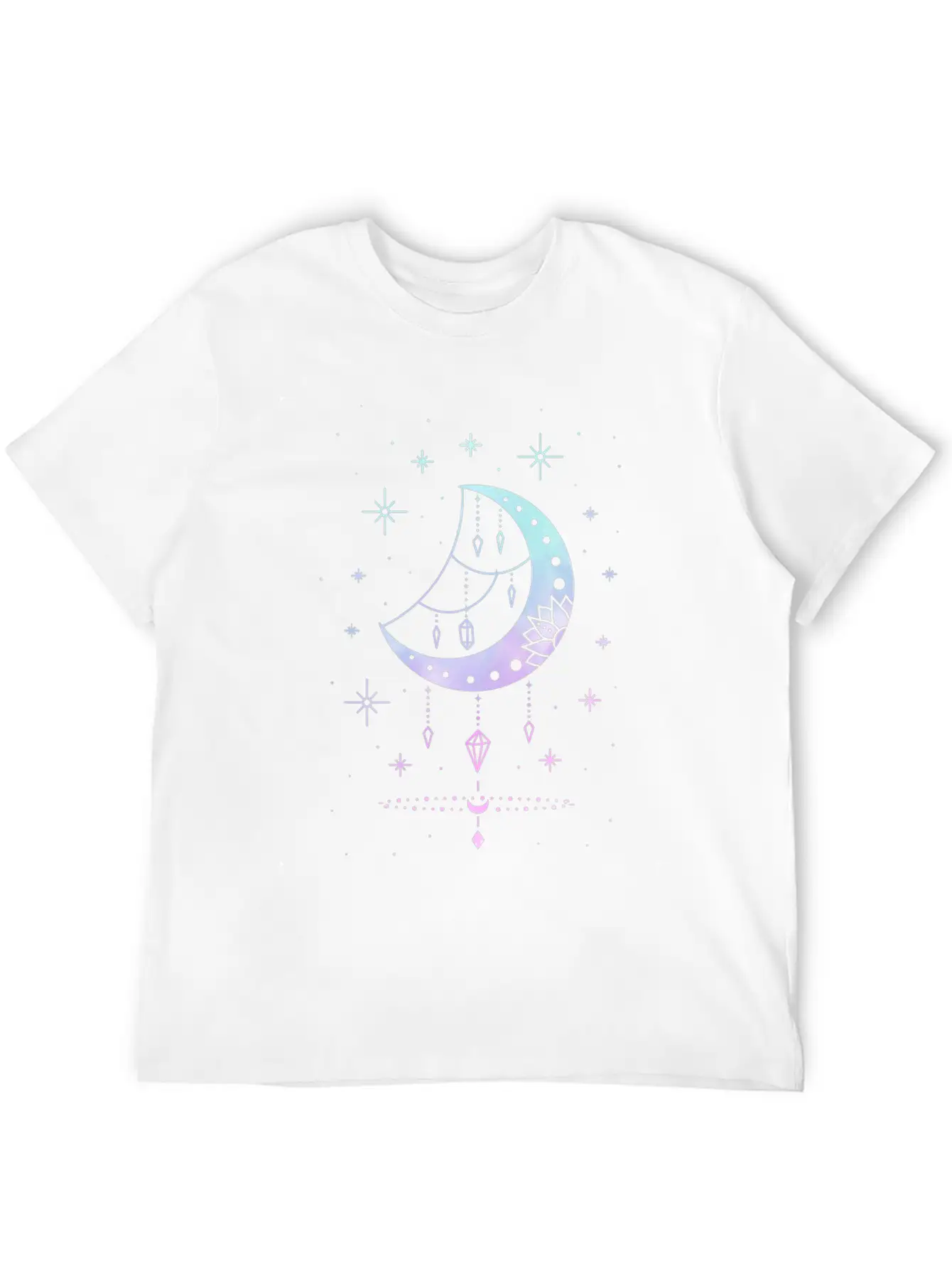 Cute Pastel Goth Moon Witchy Crescent Breathable Soft Cotton T-Shirt – Timeless Casual Look