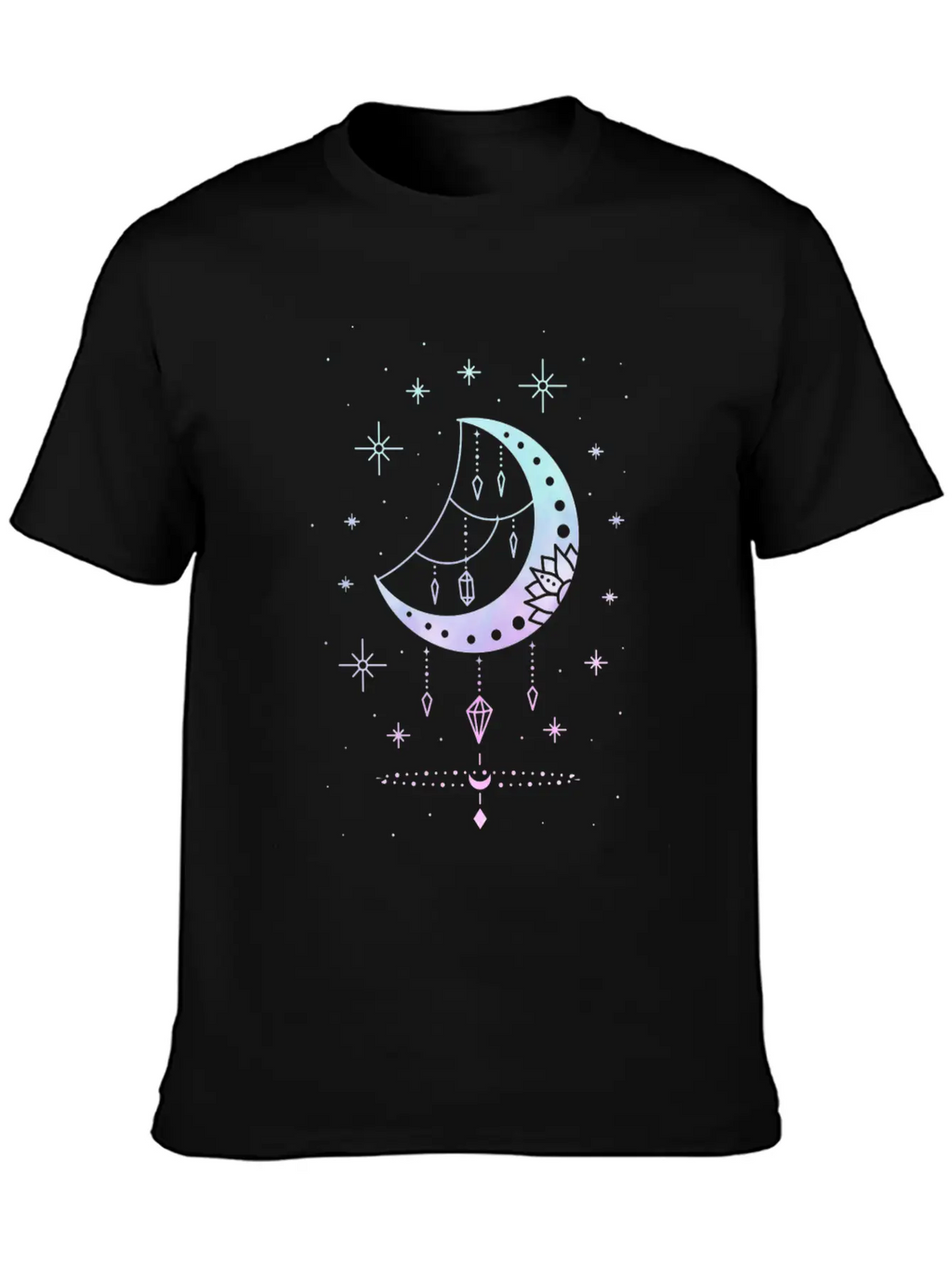 Cute Pastel Goth Moon Witchy Crescent Breathable Soft Cotton T-Shirt – Timeless Casual Look