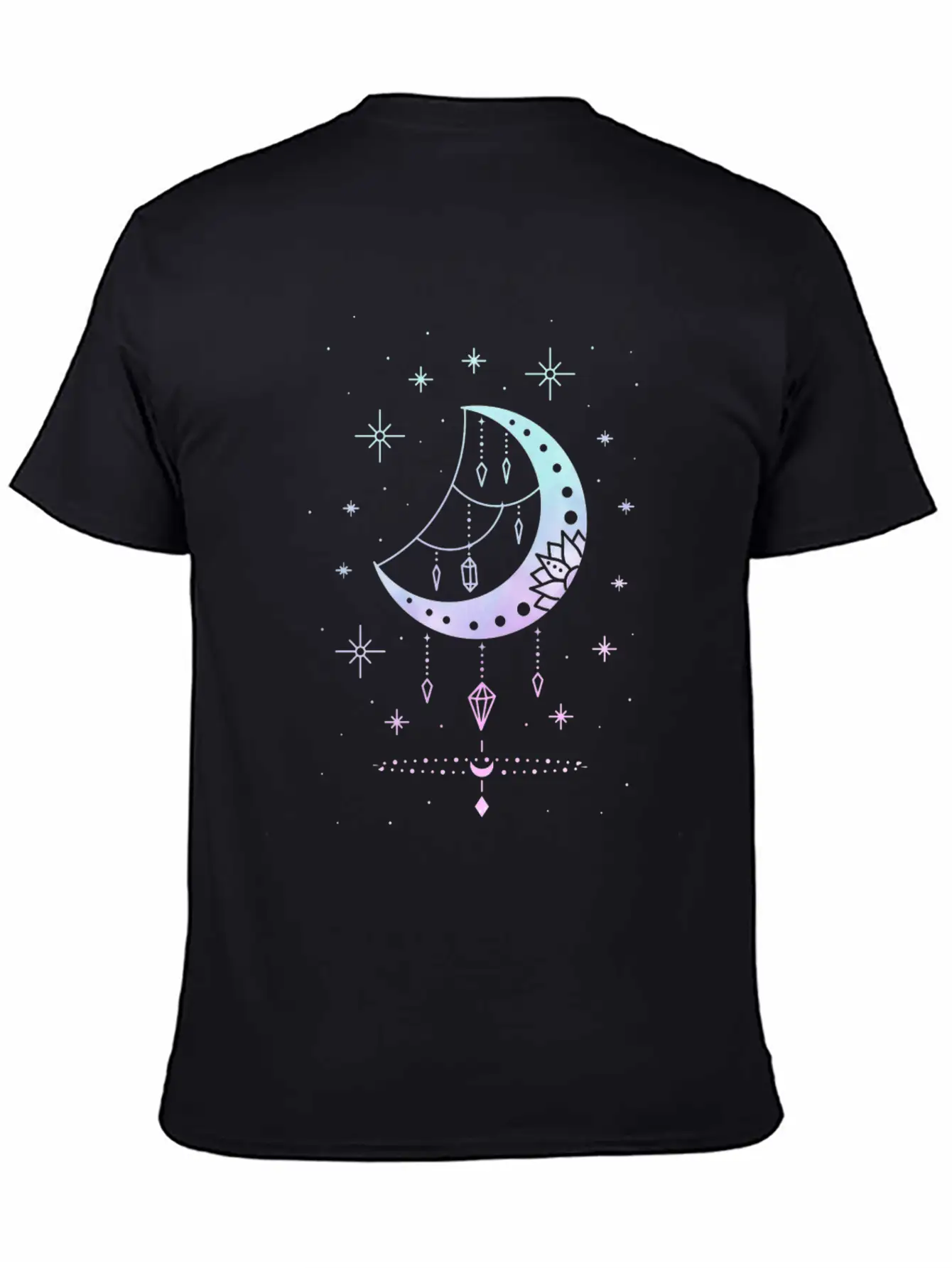 Cute Pastel Goth Moon Witchy Crescent Breathable Soft Cotton T-Shirt – Timeless Casual Look