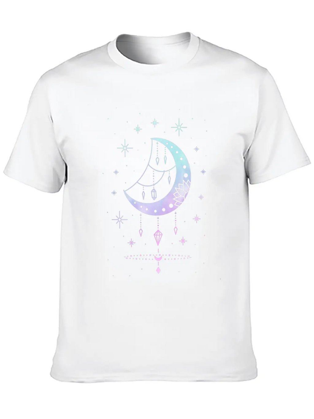 Cute Pastel Goth Moon Witchy Crescent Breathable Soft Cotton T-Shirt – Timeless Casual Look