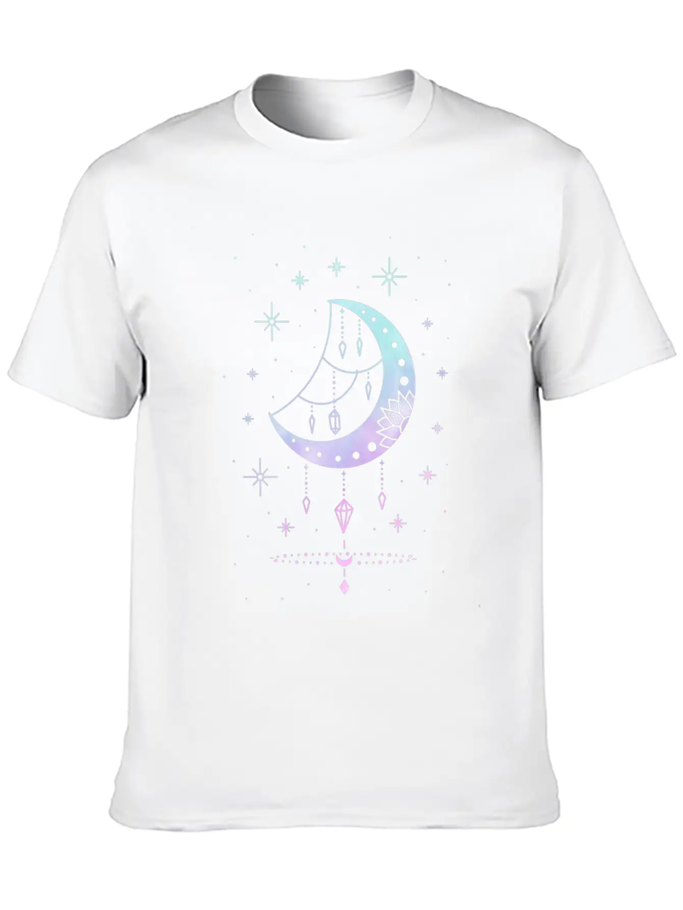 Cute Pastel Goth Moon Witchy Crescent Breathable Soft Cotton T-Shirt – Timeless Casual Look