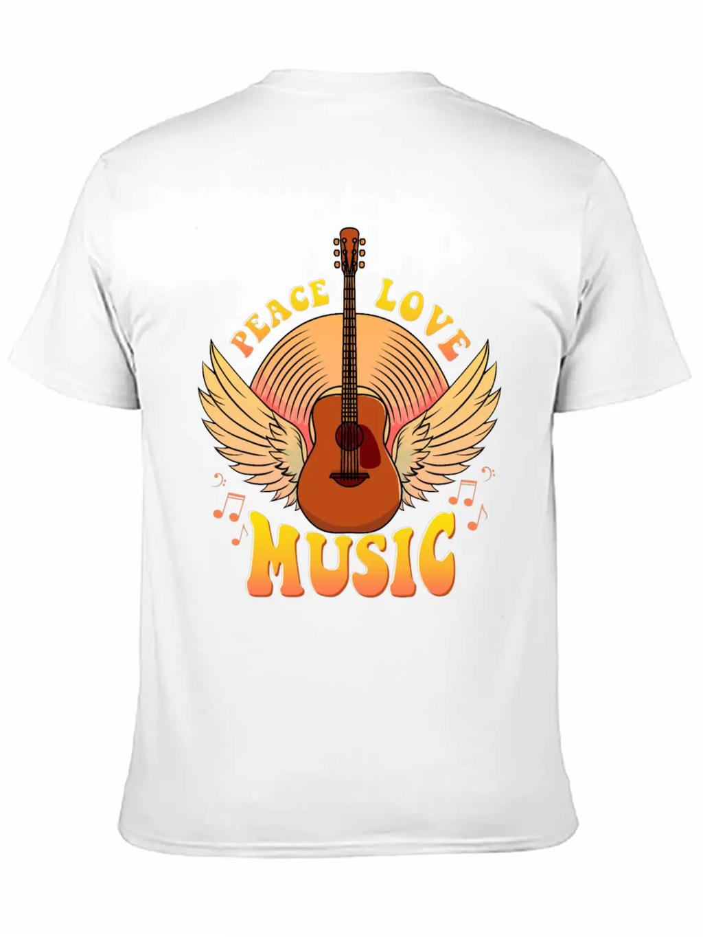 Cute Peace Love Music Hippie Hipster Festival Unisex Casual T-Shirt – Clean Design For Daily Comfort