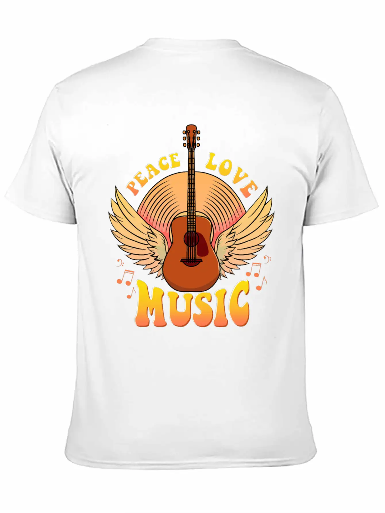 Cute Peace Love Music Hippie Hipster Festival Unisex Casual T-Shirt – Clean Design For Daily Comfort