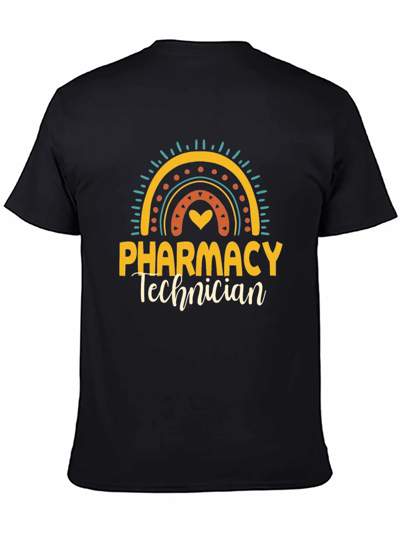 Cute Pharmacy Technician Rainbow Gift Idea Unisex Short Sleeve Soft Cotton T-Shirt – Casual Everyday Wear