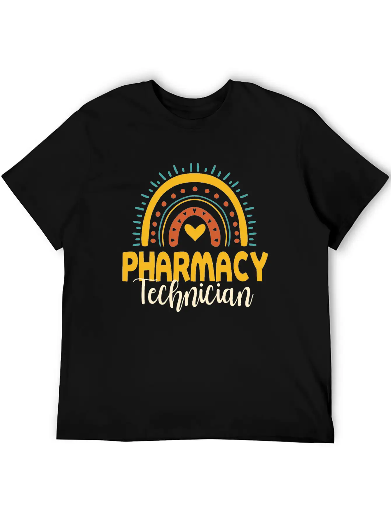 Cute Pharmacy Technician Rainbow Gift Idea Unisex Short Sleeve Soft Cotton T-Shirt – Casual Everyday Wear