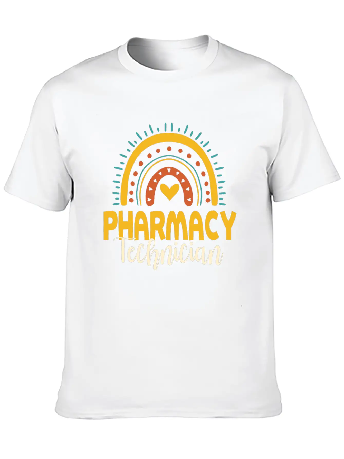 Cute Pharmacy Technician Rainbow Gift Idea Unisex Short Sleeve Soft Cotton T-Shirt – Casual Everyday Wear