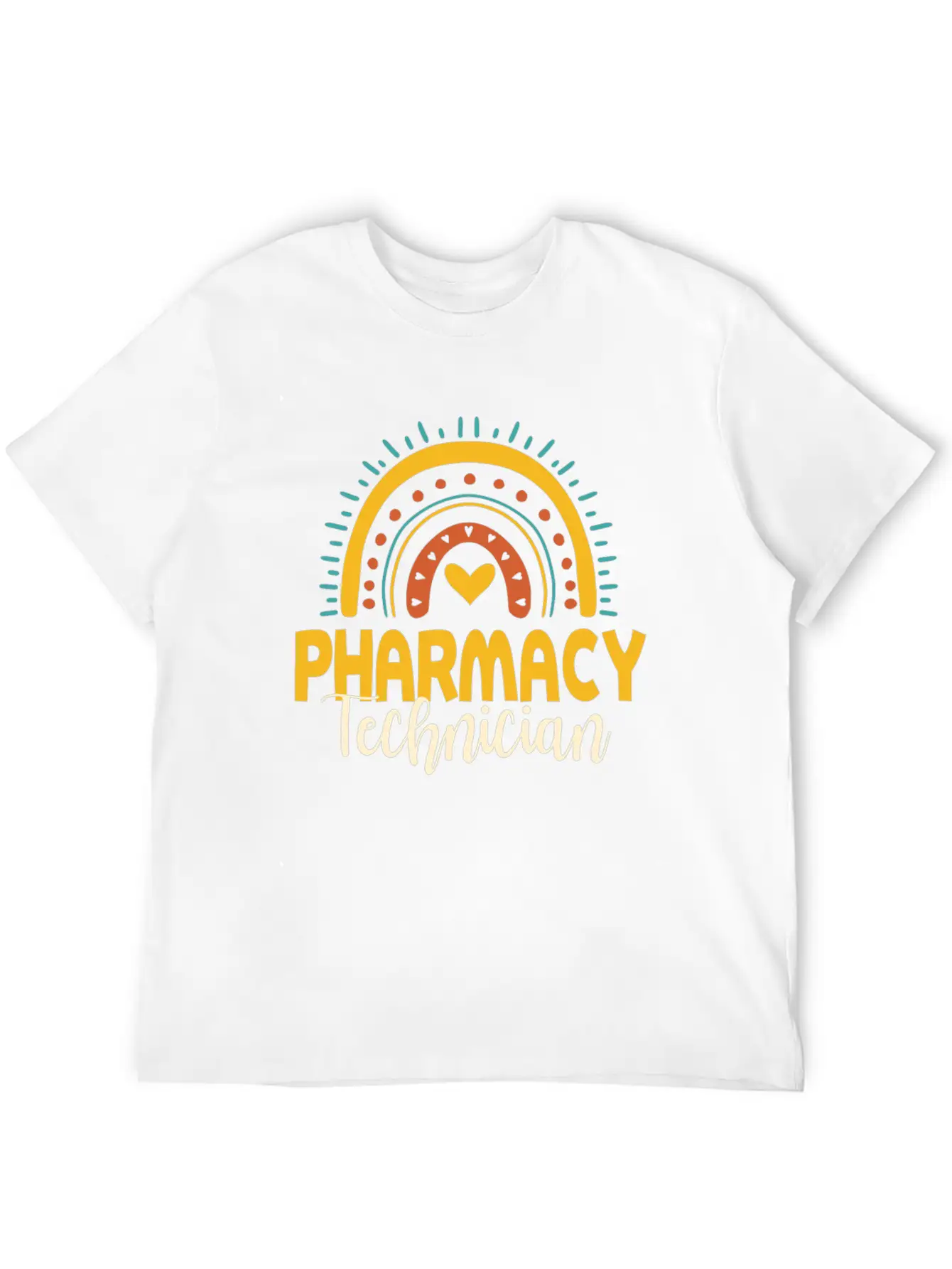 Cute Pharmacy Technician Rainbow Gift Idea Unisex Short Sleeve Soft Cotton T-Shirt – Casual Everyday Wear