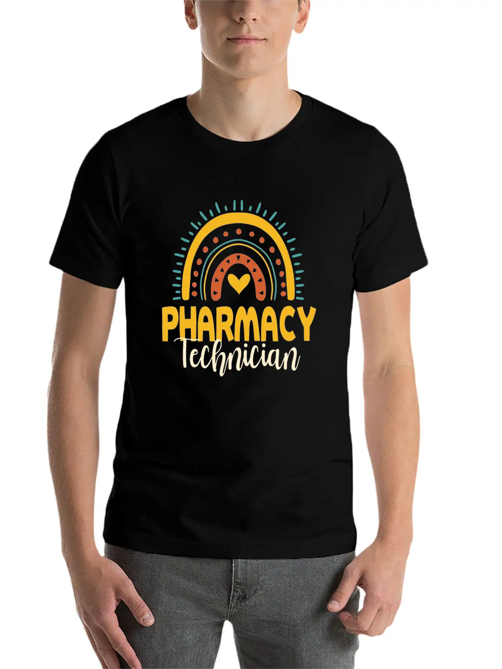 Cute Pharmacy Technician Rainbow Gift Idea Unisex Short Sleeve Soft Cotton T-Shirt – Casual Everyday Wear