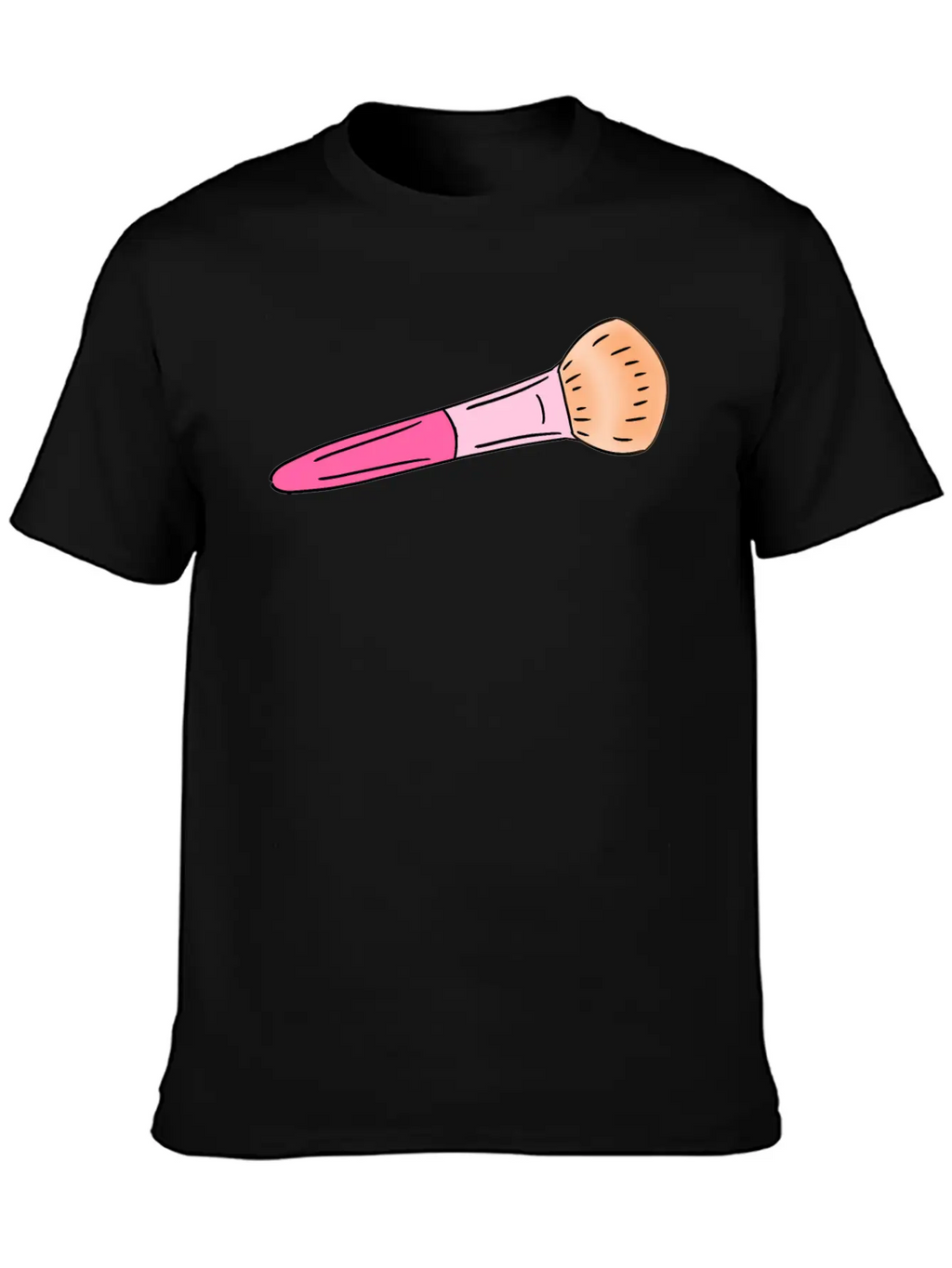 Cute Pink Make-up Powder Blush Brush Cartoon Stylish Everyday T-Shirt – Unisex Basic Cotton Tee
