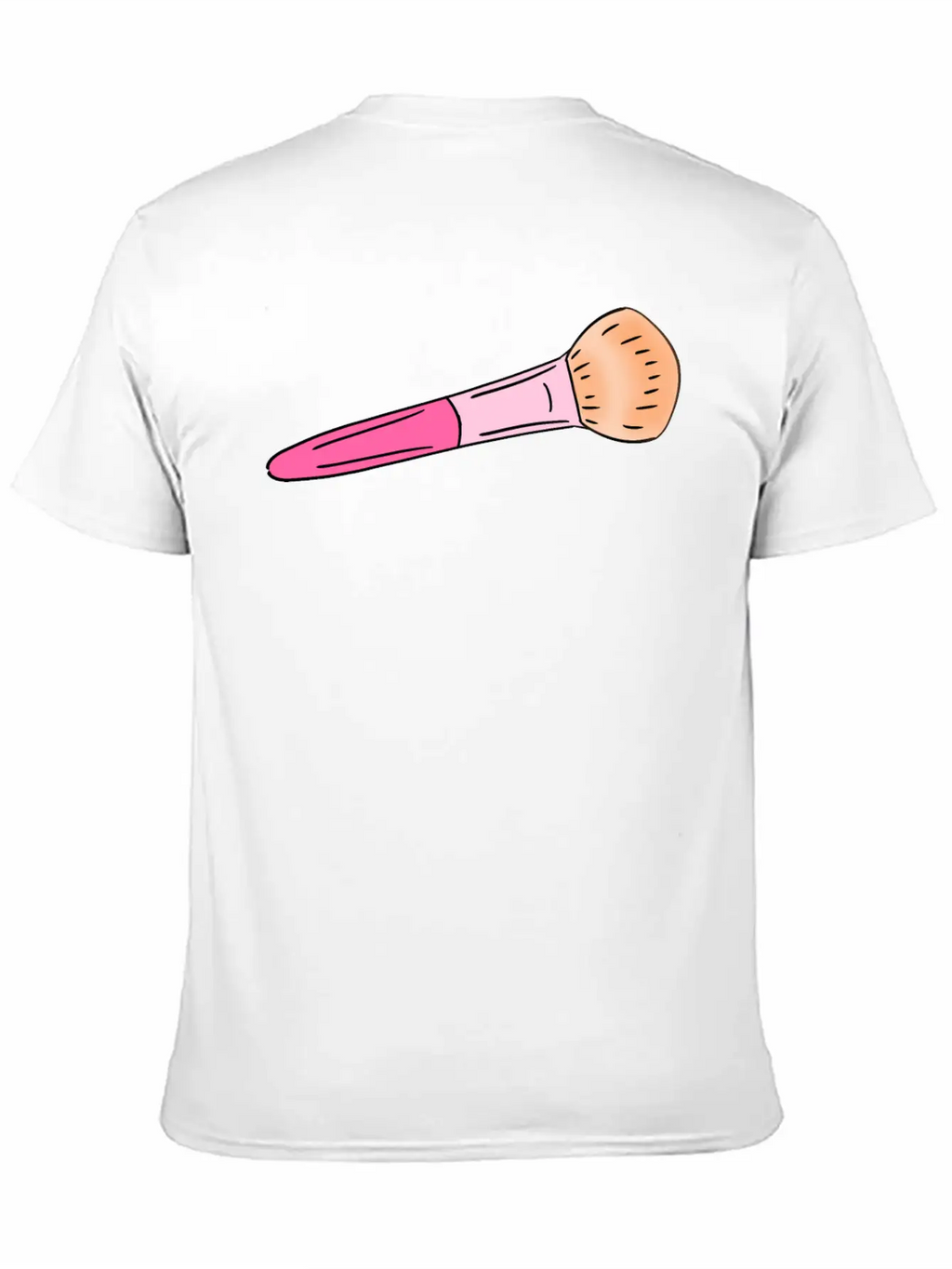 Cute Pink Make-up Powder Blush Brush Cartoon Stylish Everyday T-Shirt – Unisex Basic Cotton Tee