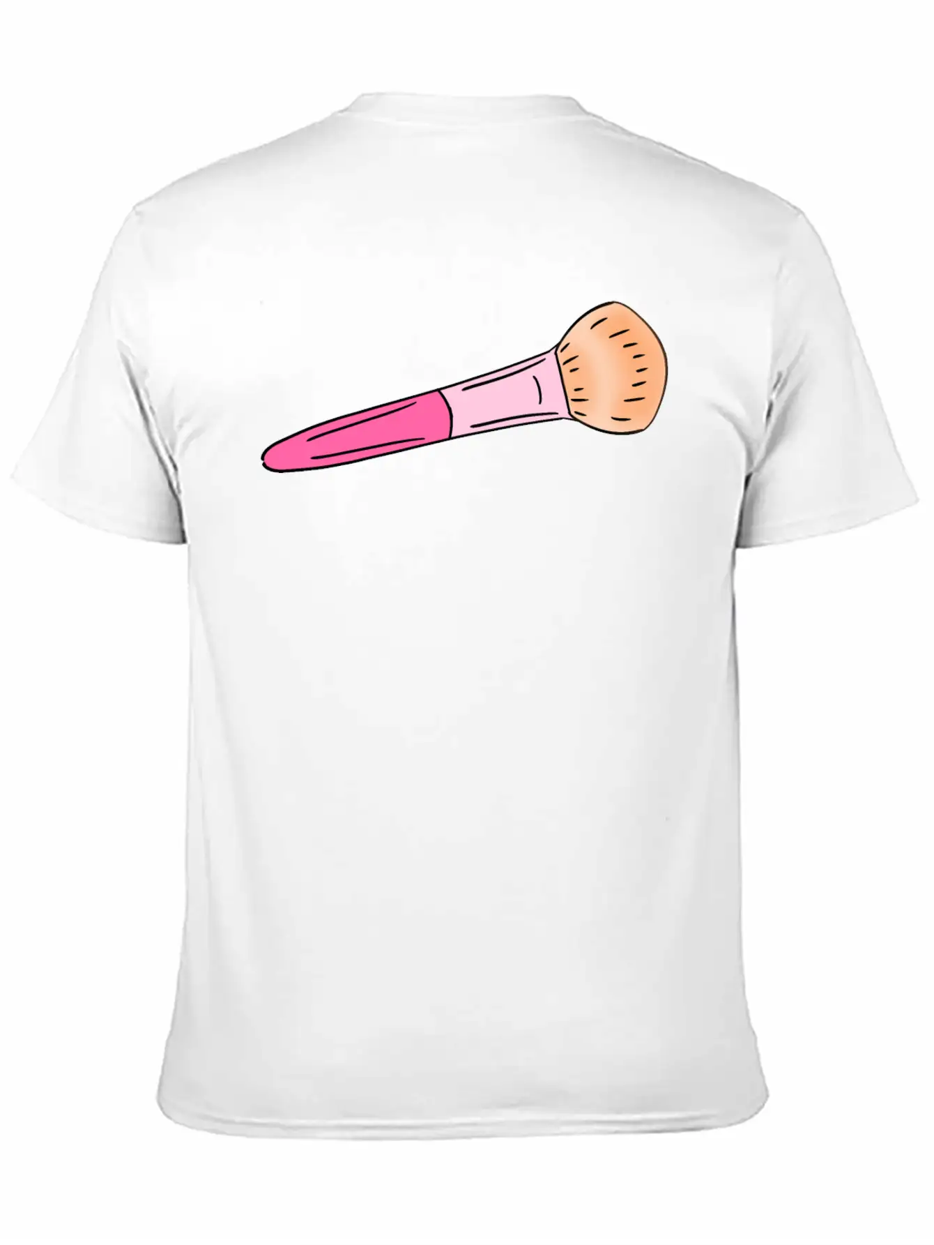 Cute Pink Make-up Powder Blush Brush Cartoon Stylish Everyday T-Shirt – Unisex Basic Cotton Tee
