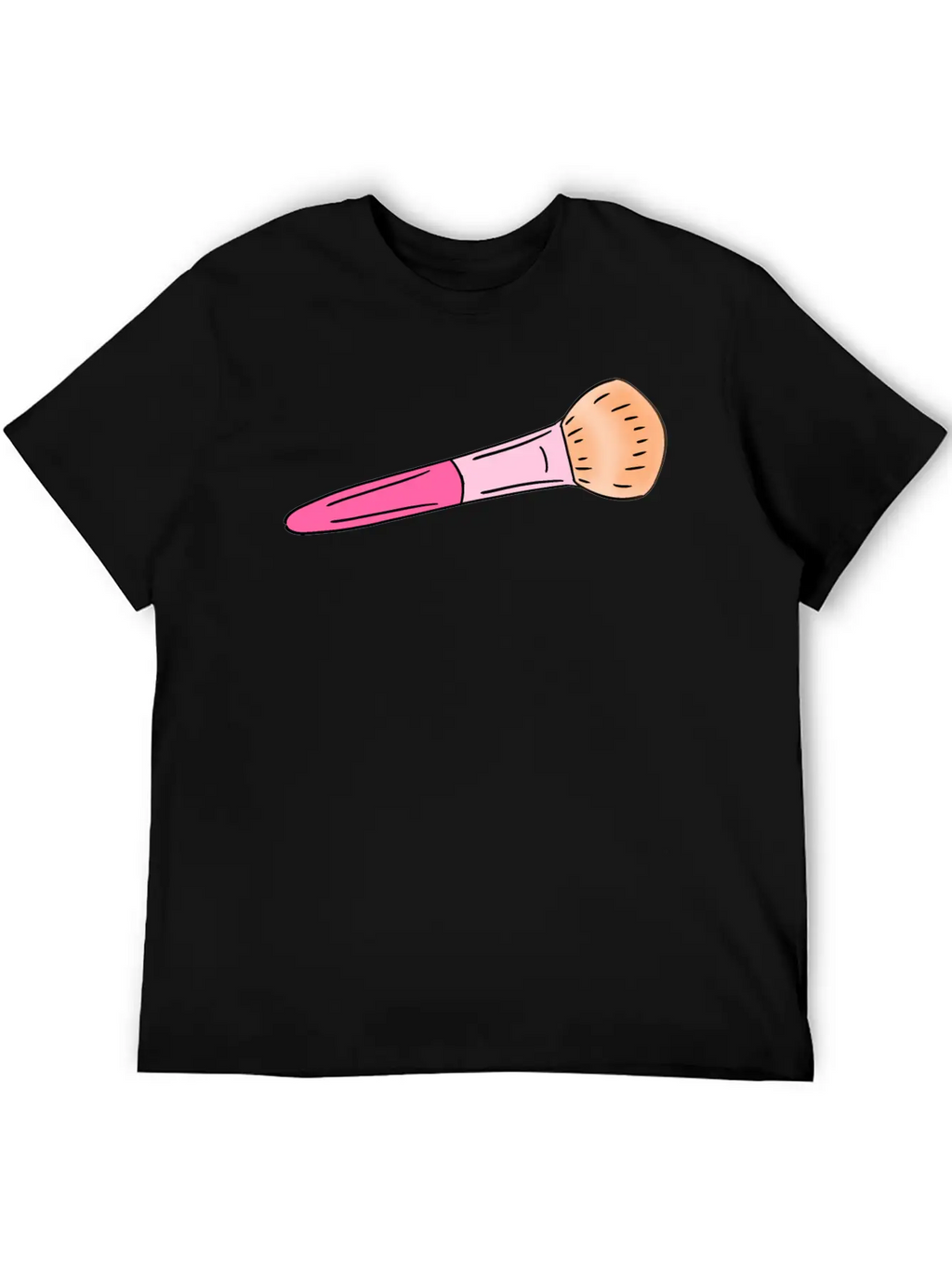 Cute Pink Make-up Powder Blush Brush Cartoon Stylish Everyday T-Shirt – Unisex Basic Cotton Tee