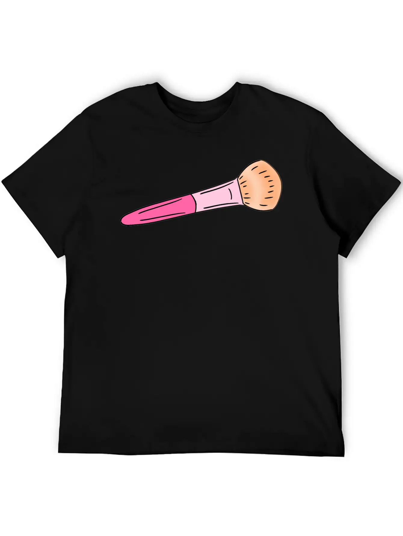 Cute Pink Make-up Powder Blush Brush Cartoon Stylish Everyday T-Shirt – Unisex Basic Cotton Tee