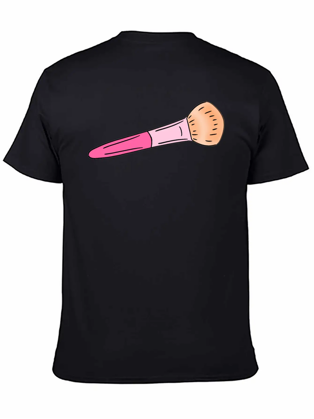 Cute Pink Make-up Powder Blush Brush Cartoon Stylish Everyday T-Shirt – Unisex Basic Cotton Tee