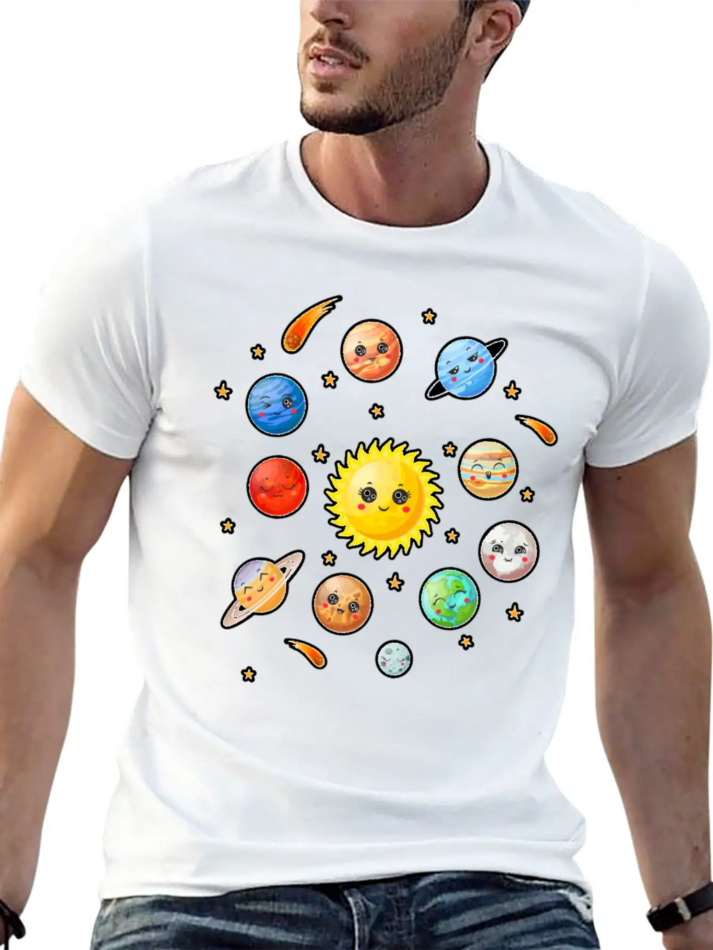Cute Planet Classic Fit Graphic Tee For Daily Comfort – Unisex Cotton Shirt