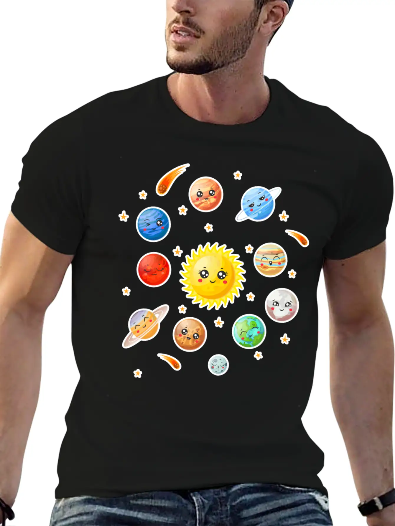 Cute Planet Classic Fit Graphic Tee For Daily Comfort – Unisex Cotton Shirt