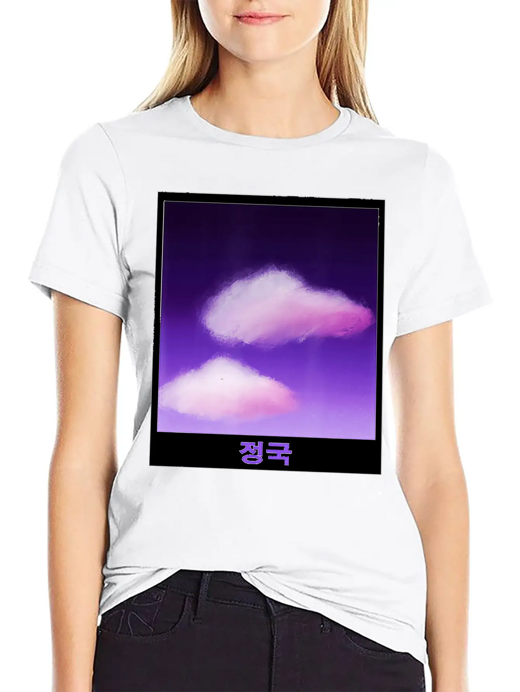 Cute Purple Cloud Artwork Drawn By JeiKei Unisex Casual T-Shirt – Clean Design For Daily Comfort