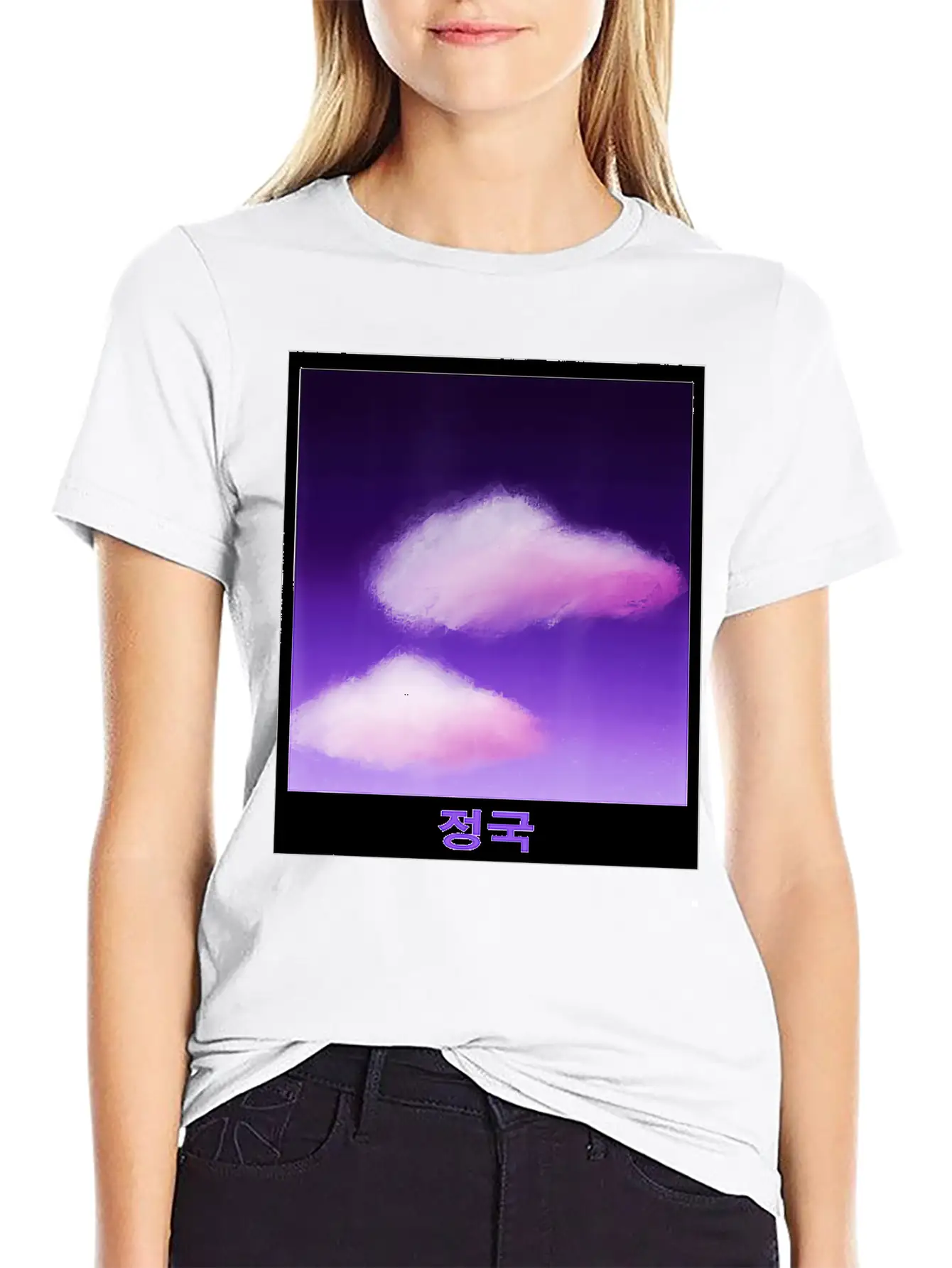 Cute Purple Cloud Artwork Drawn By JeiKei Unisex Casual T-Shirt – Clean Design For Daily Comfort