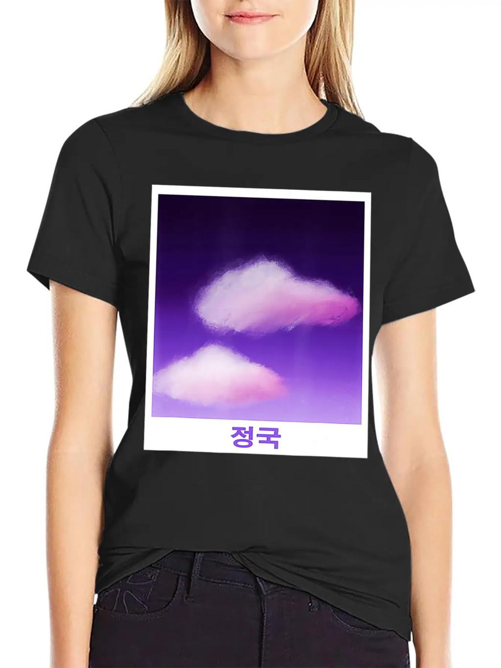 Cute Purple Cloud Artwork Drawn By JeiKei Unisex Casual T-Shirt – Clean Design For Daily Comfort