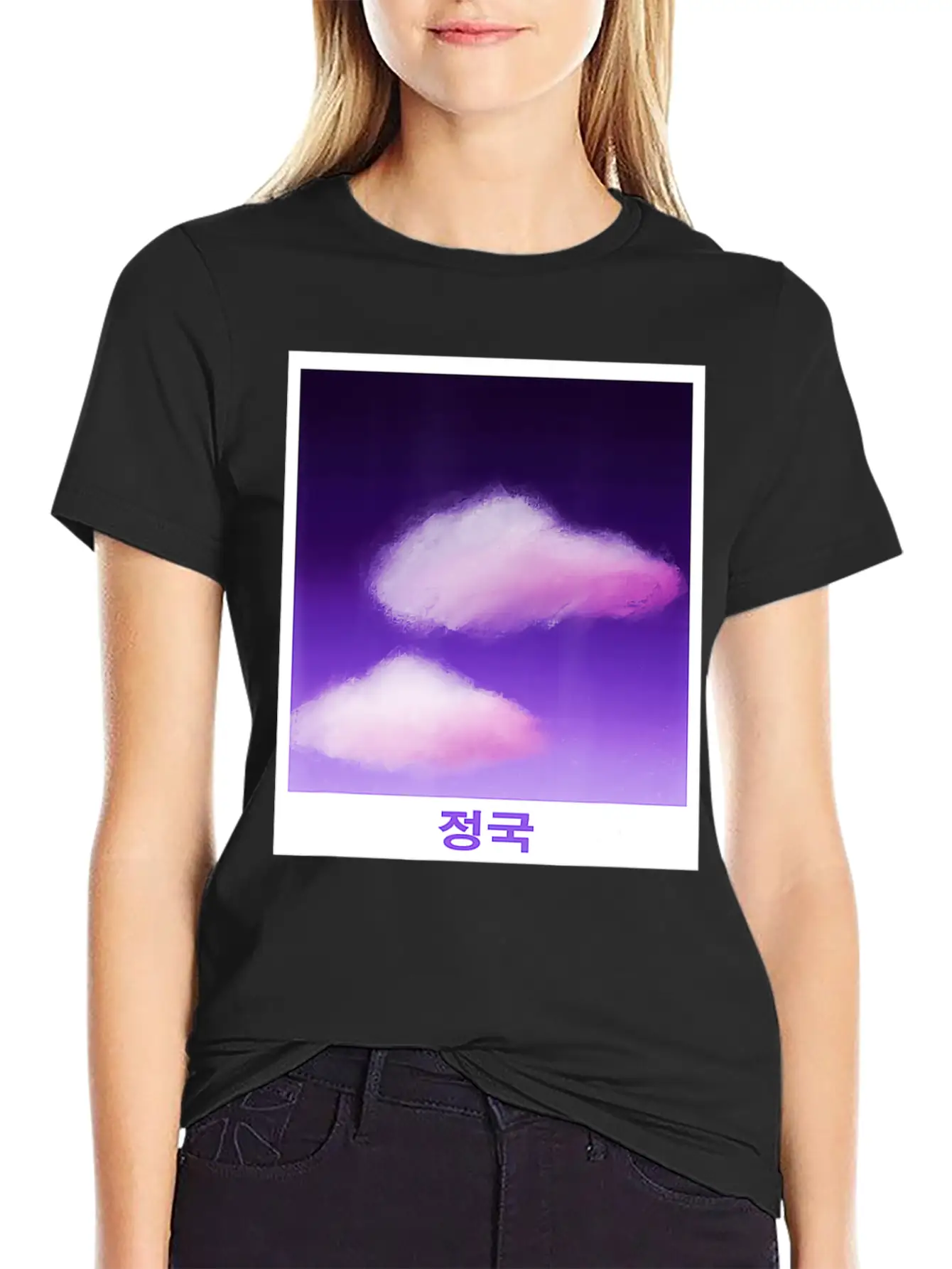 Cute Purple Cloud Artwork Drawn By JeiKei Unisex Casual T-Shirt – Clean Design For Daily Comfort