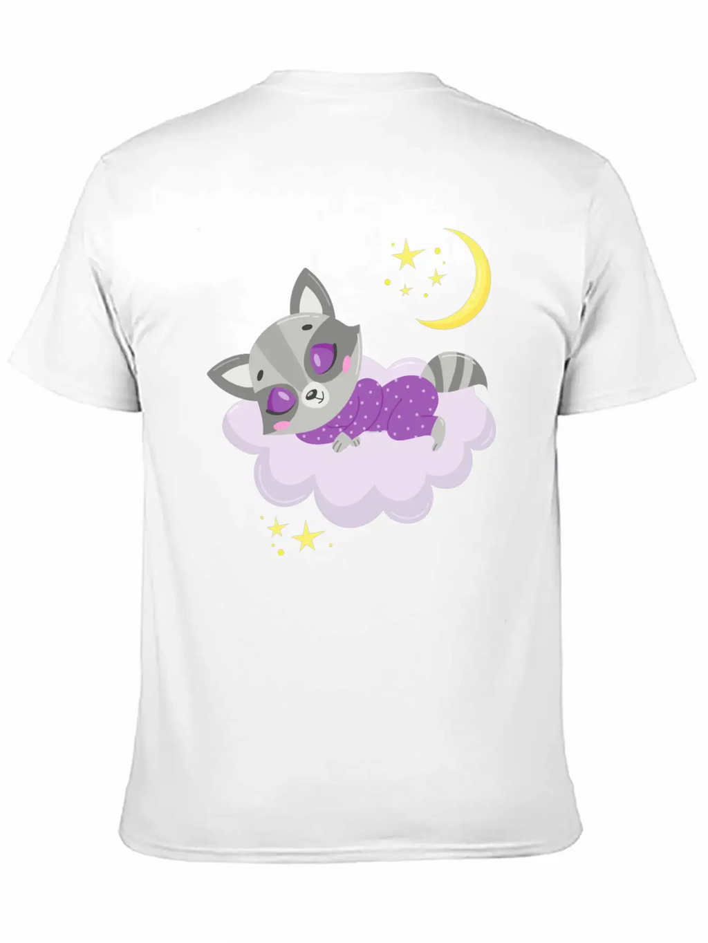 Cute Raccoon Sleeping In Cloud Unisex Casual T-Shirt – Clean Design For Daily Comfort