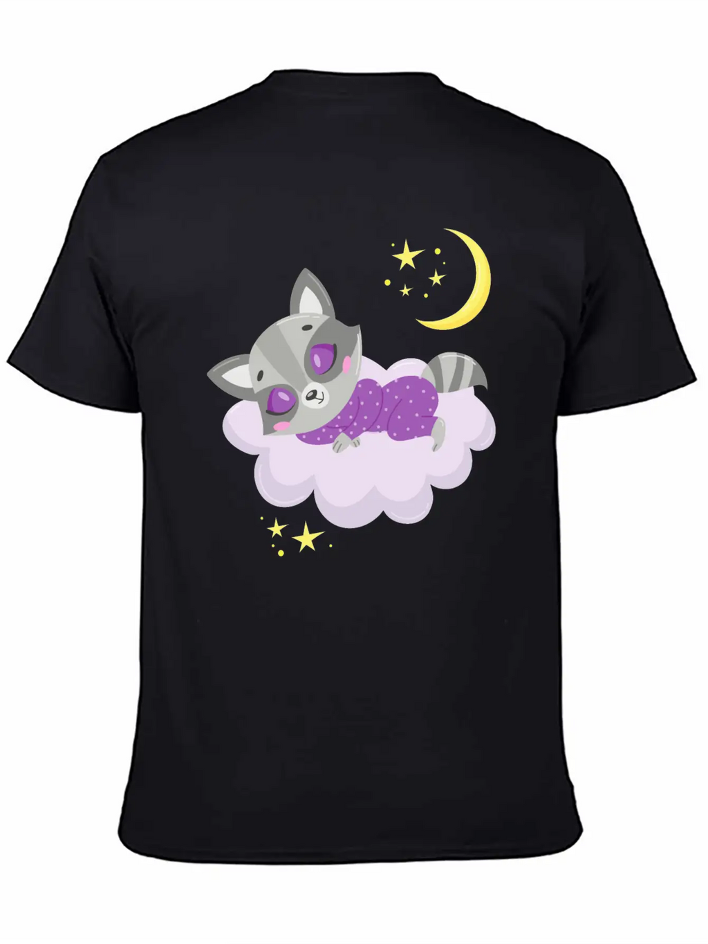 Cute Raccoon Sleeping In Cloud Unisex Casual T-Shirt – Clean Design For Daily Comfort