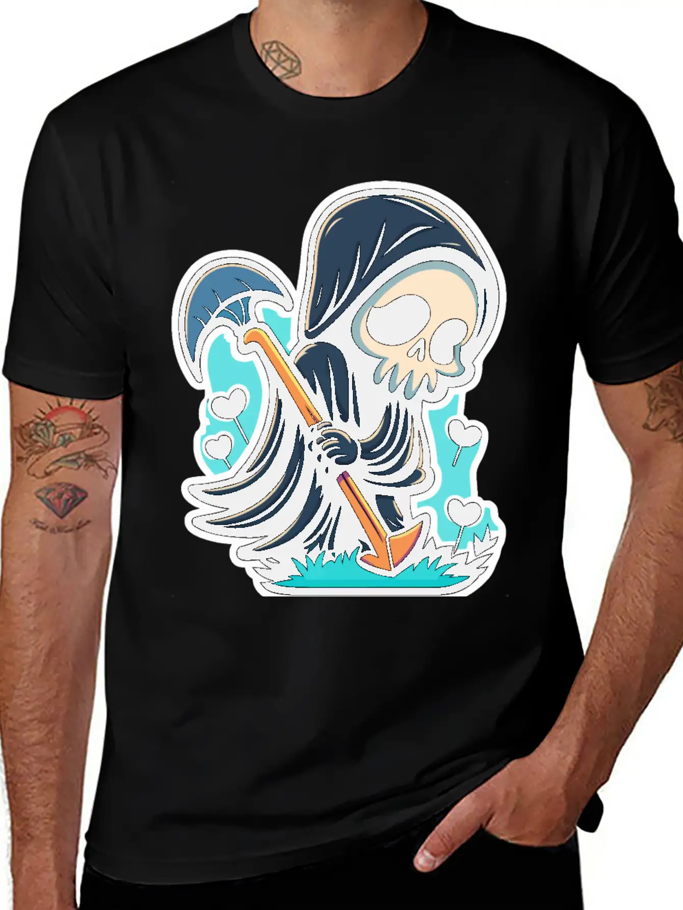 Cute Reaper Essential Cotton Tee For Daily Outfits – Unisex Style