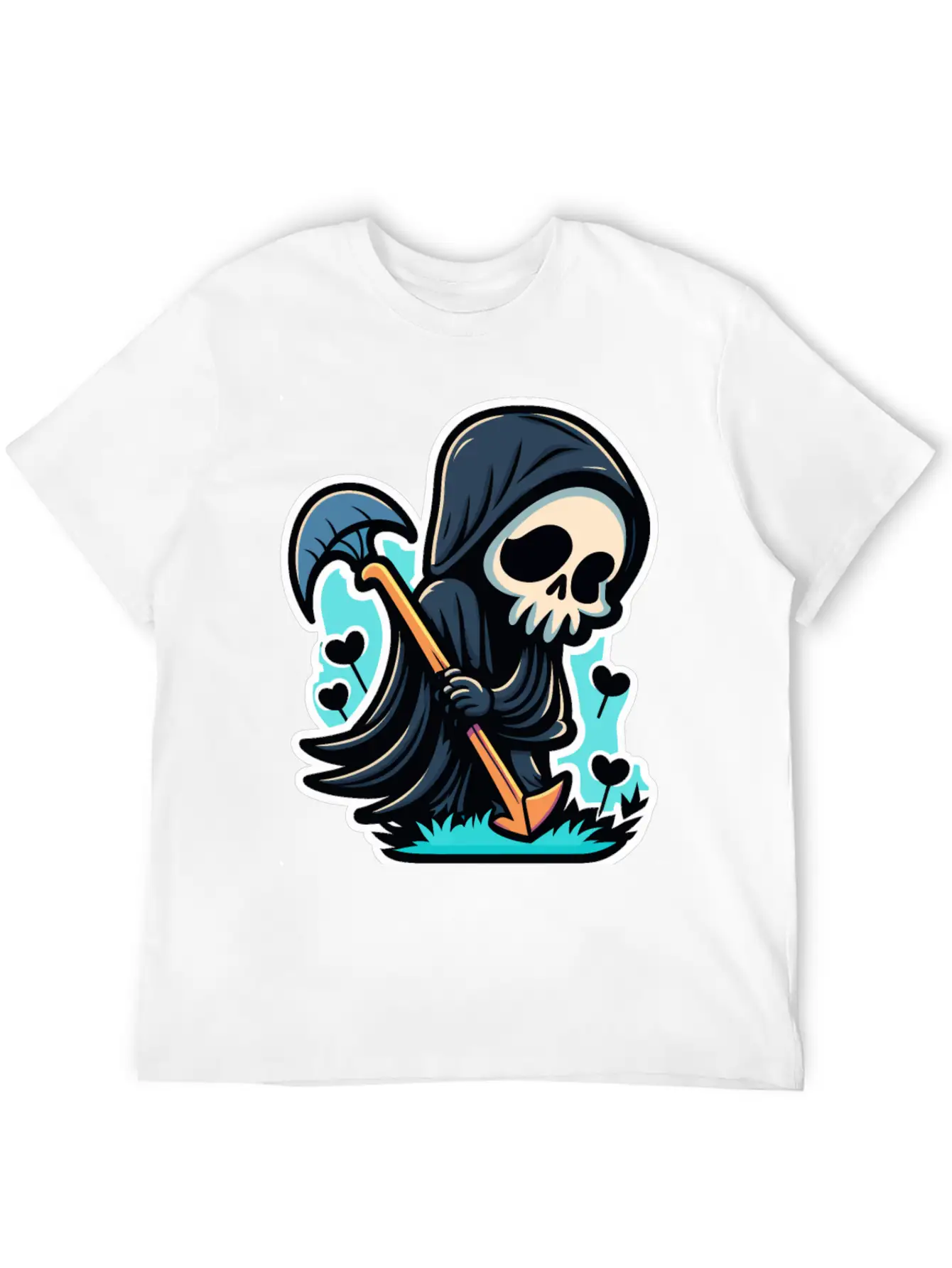 Cute Reaper Essential Cotton Tee For Daily Outfits – Unisex Style