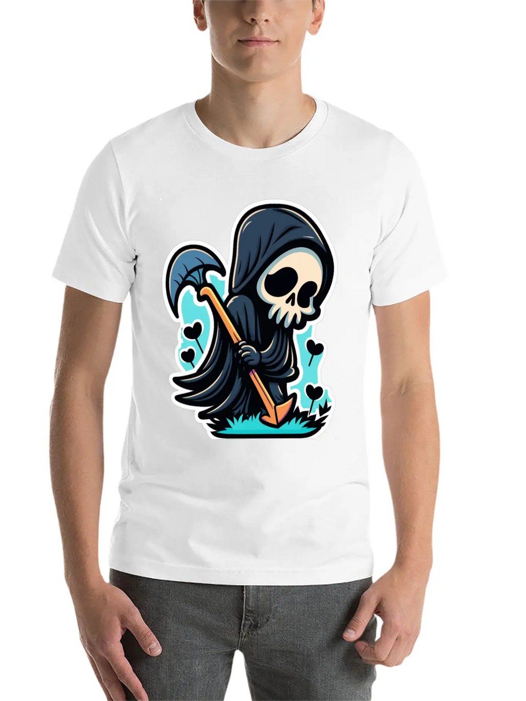 Cute Reaper Essential Cotton Tee For Daily Outfits – Unisex Style