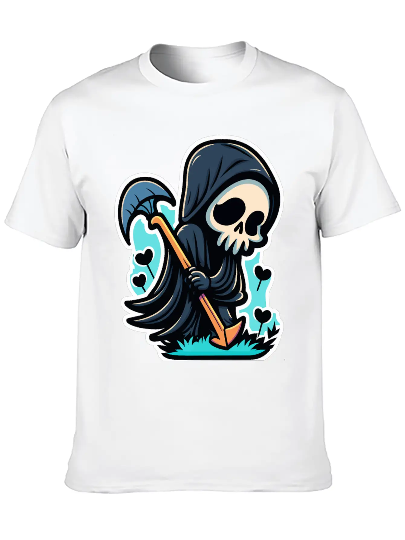 Cute Reaper Essential Cotton Tee For Daily Outfits – Unisex Style