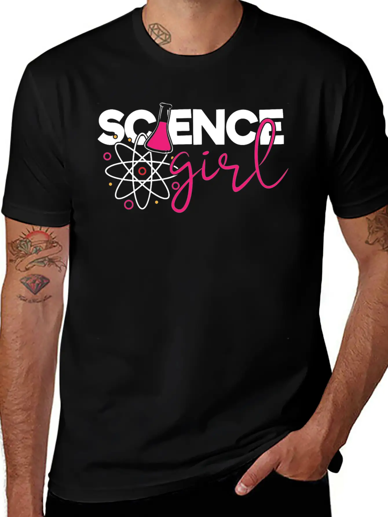 Cute Science Girl, STEM, Science, Periodic Table Unisex Short Sleeve Soft Cotton T-Shirt – Casual Everyday Wear