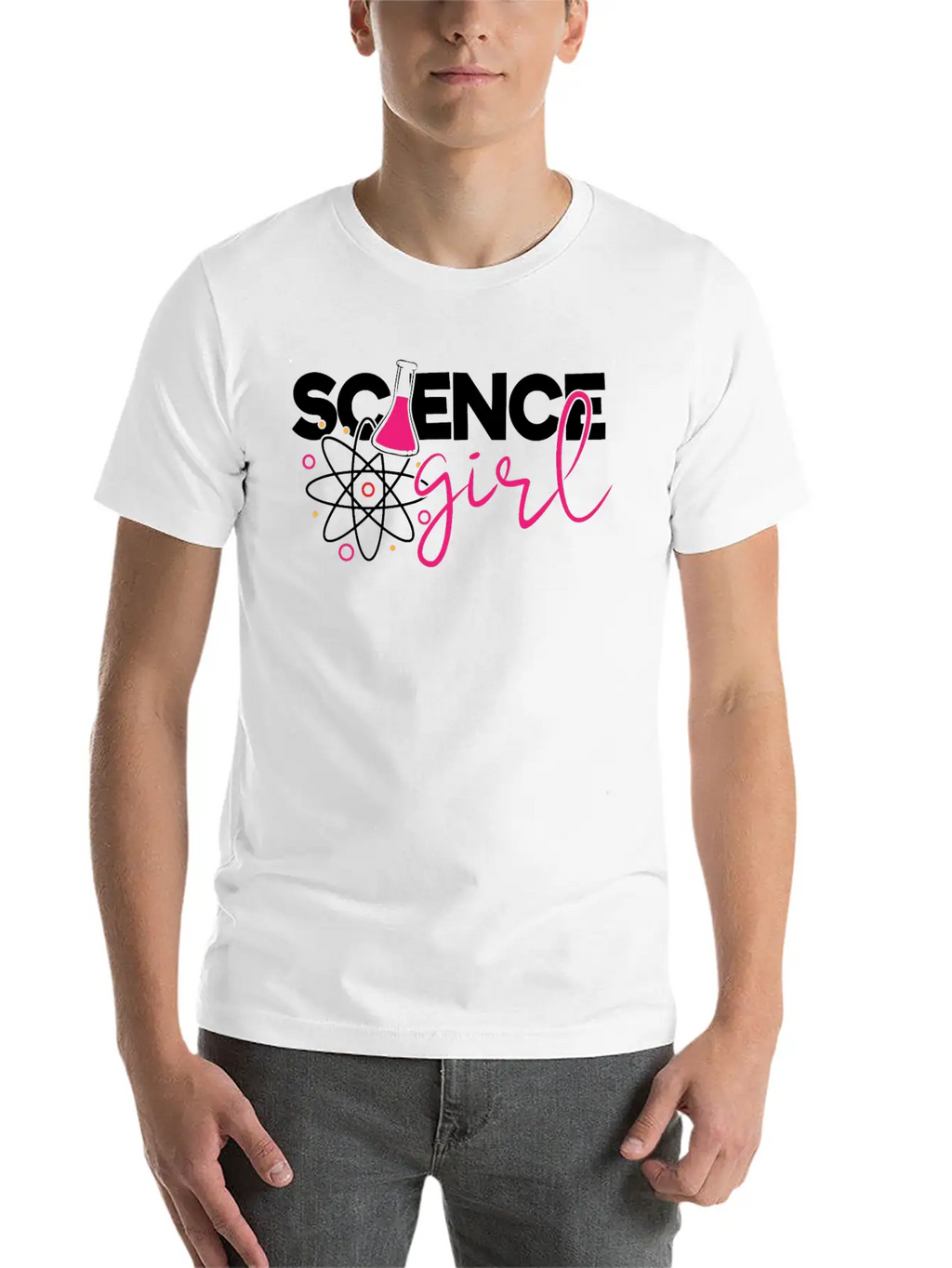 Cute Science Girl, STEM, Science, Periodic Table Unisex Short Sleeve Soft Cotton T-Shirt – Casual Everyday Wear