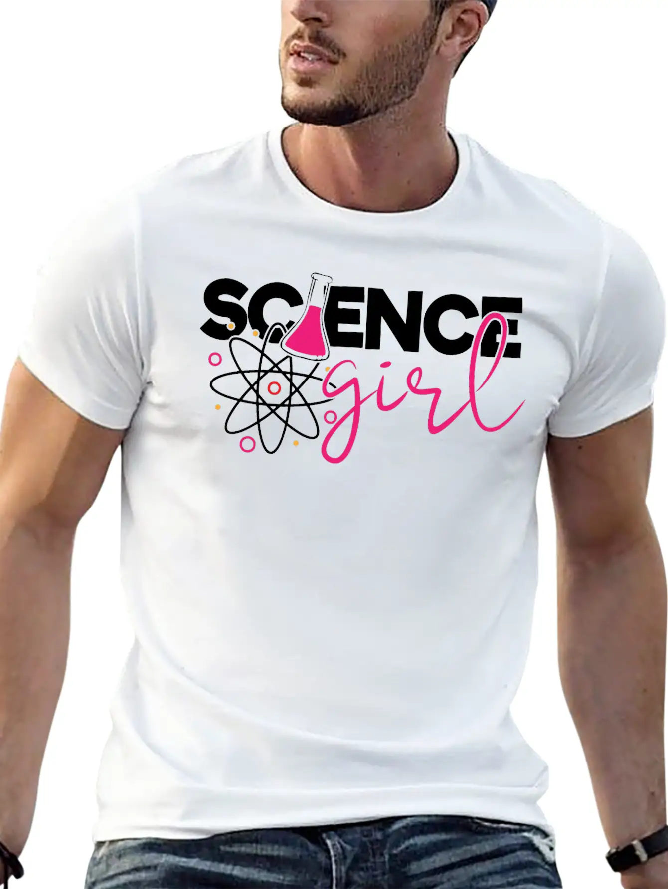 Cute Science Girl, STEM, Science, Periodic Table Unisex Short Sleeve Soft Cotton T-Shirt – Casual Everyday Wear