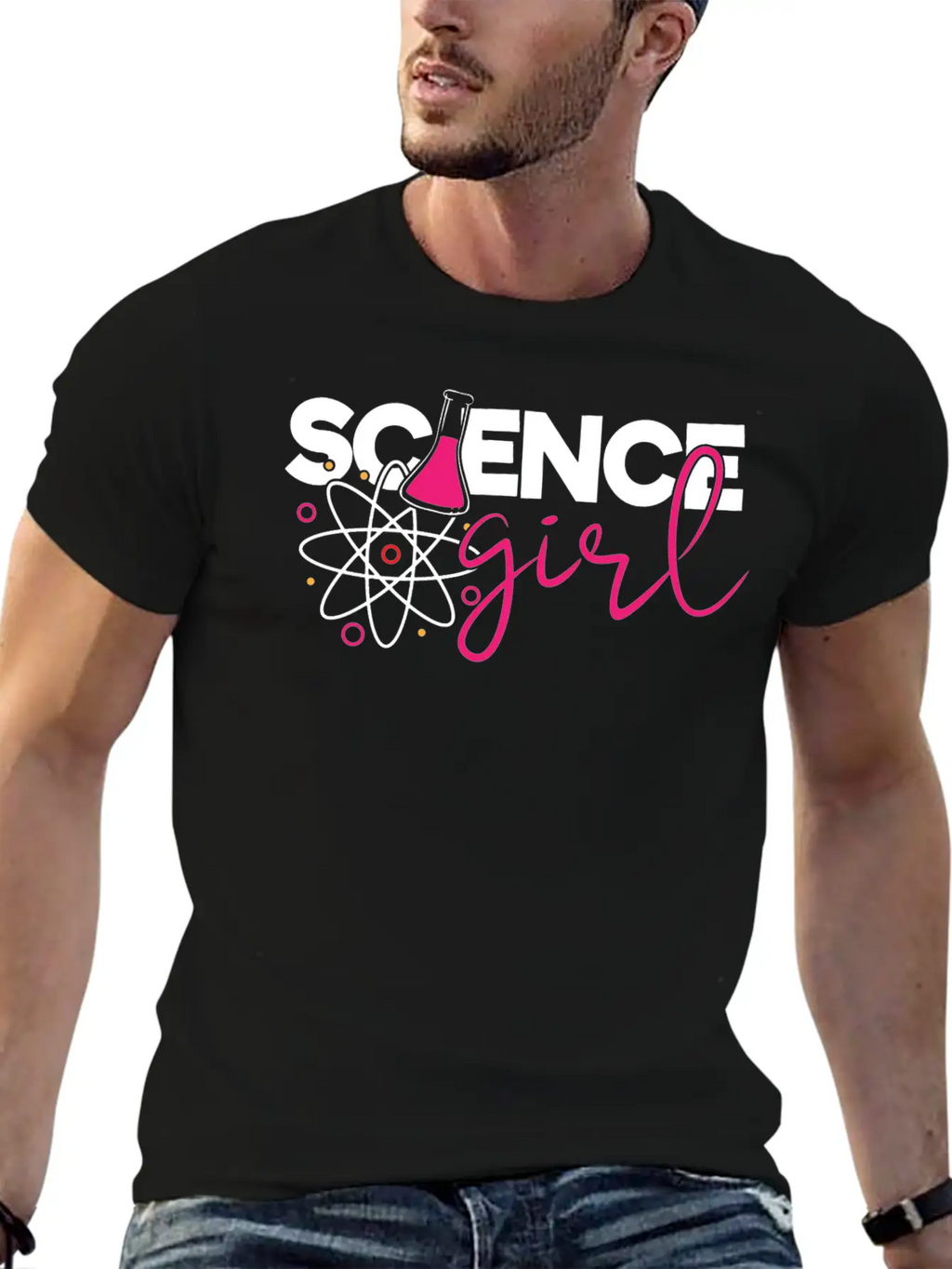 Cute Science Girl, STEM, Science, Periodic Table Unisex Short Sleeve Soft Cotton T-Shirt – Casual Everyday Wear