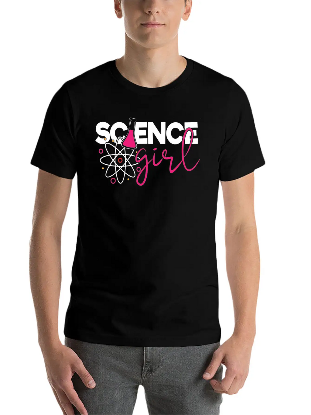 Cute Science Girl, STEM, Science, Periodic Table Unisex Short Sleeve Soft Cotton T-Shirt – Casual Everyday Wear