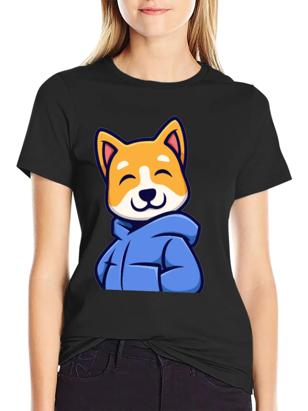 Cute Urban Corgi Dog Essential Cotton Tee For Daily Outfits – Unisex Style