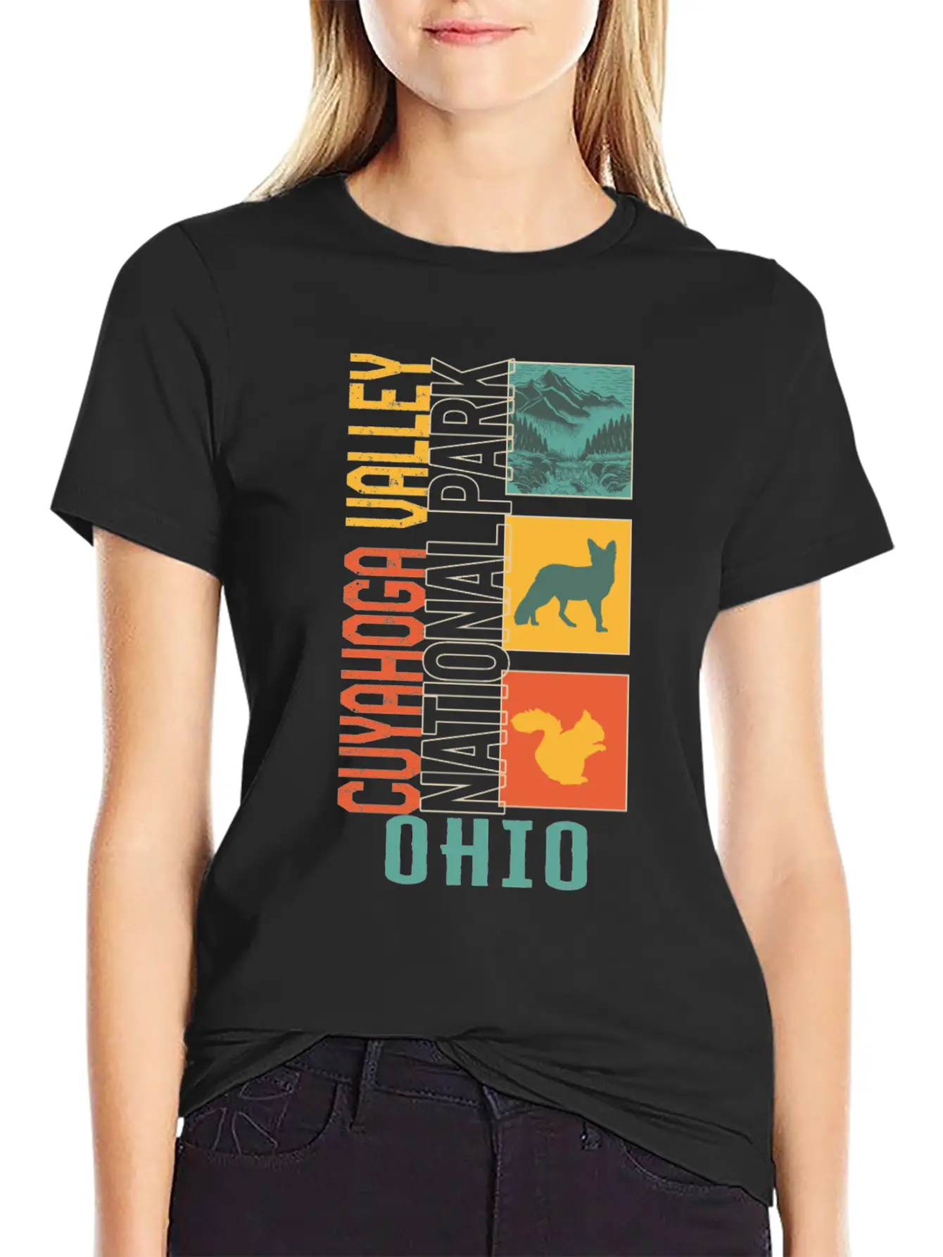 Cuyahoga Valley National Park, Treeline Ohio Casual Graphic T-Shirt – Simple And Comfortable Daily Wear