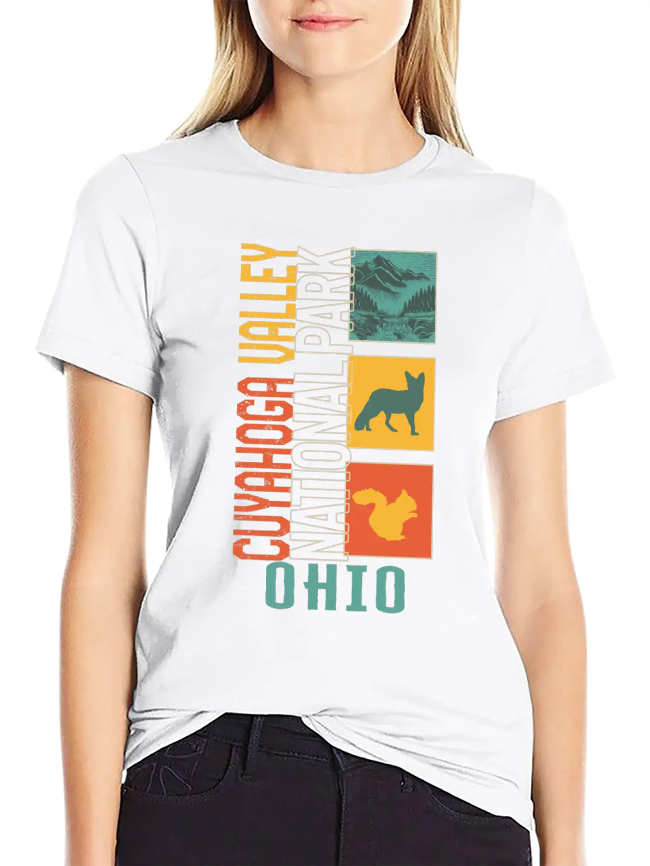 Cuyahoga Valley National Park, Treeline Ohio Casual Graphic T-Shirt – Simple And Comfortable Daily Wear