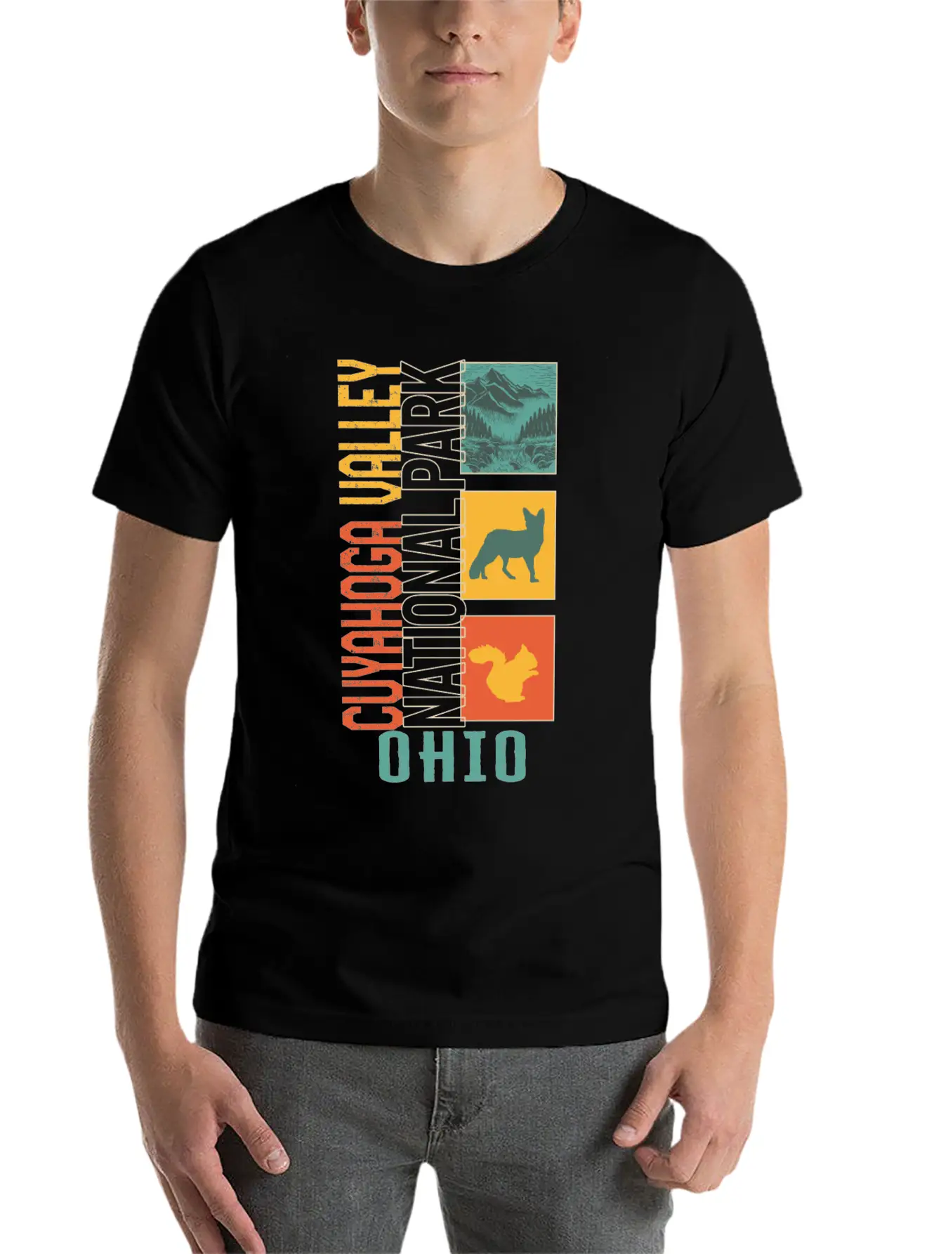 Cuyahoga Valley National Park, Treeline Ohio Casual Graphic T-Shirt – Simple And Comfortable Daily Wear