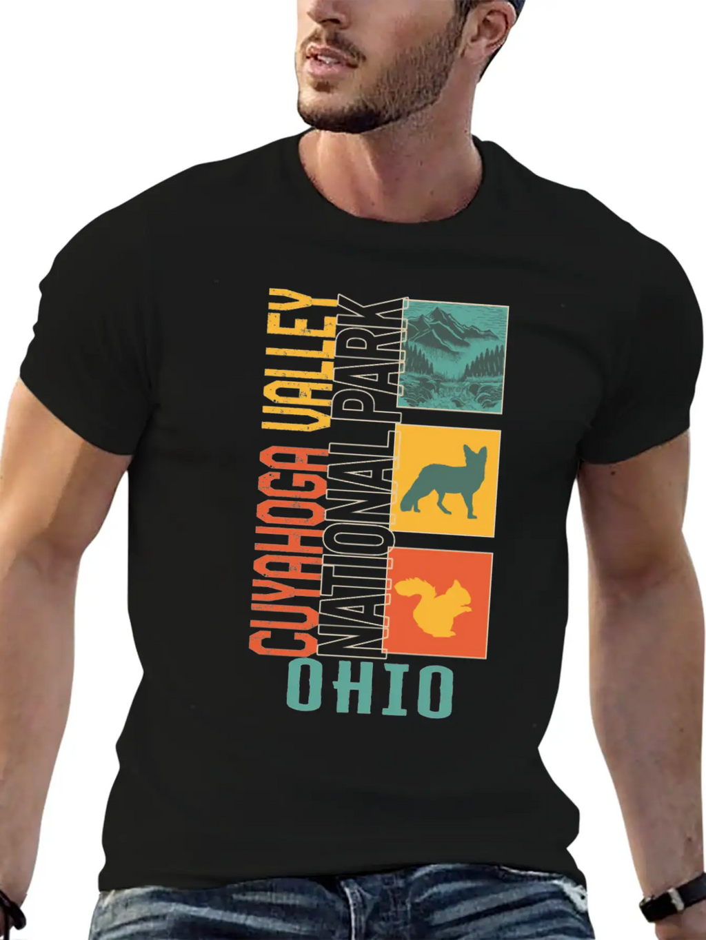 Cuyahoga Valley National Park, Treeline Ohio Casual Graphic T-Shirt – Simple And Comfortable Daily Wear