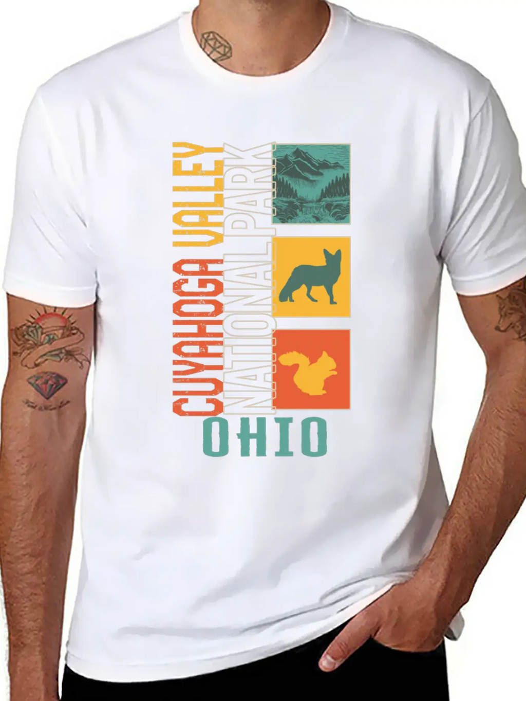 Cuyahoga Valley National Park, Treeline Ohio Casual Graphic T-Shirt – Simple And Comfortable Daily Wear