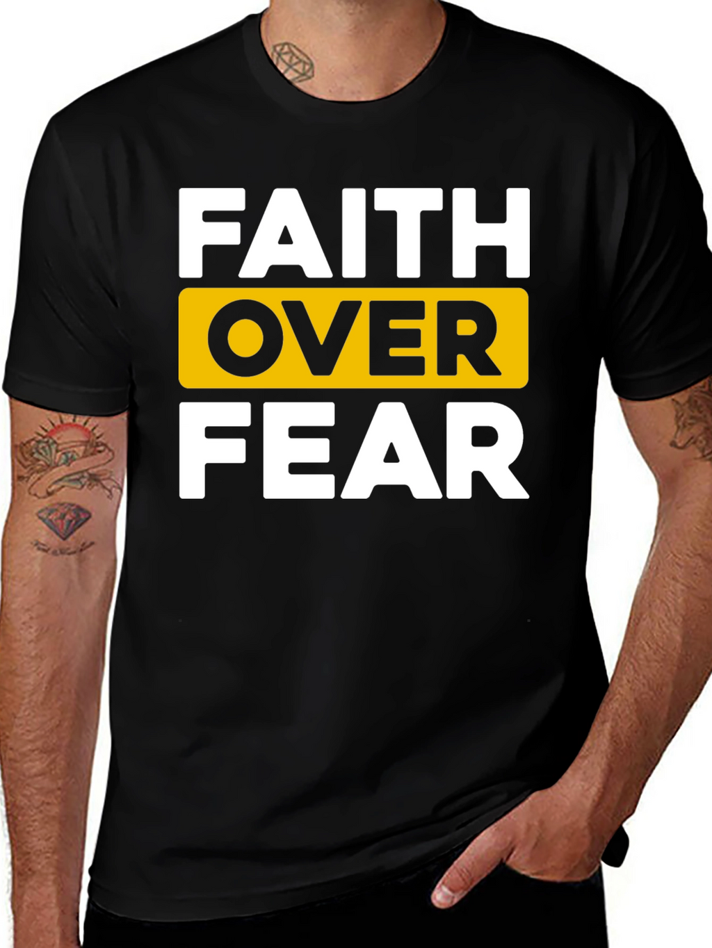 Faith Over Fear Graphic Tee - Black
